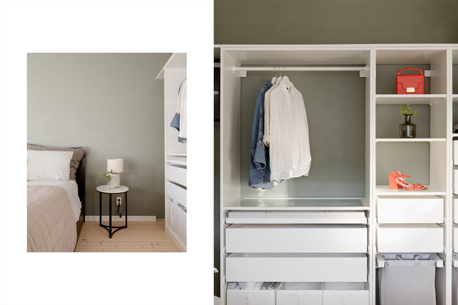 Soverommet har god standard med lyse originale tregulv og glatte overflater malt i en fin og behagelig grønnfarge. Galleribilde