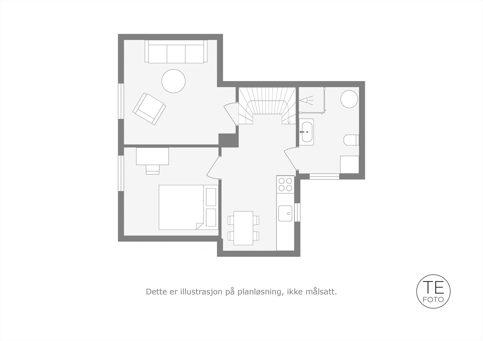 Plantegning Loftsetasje. Galleribilde