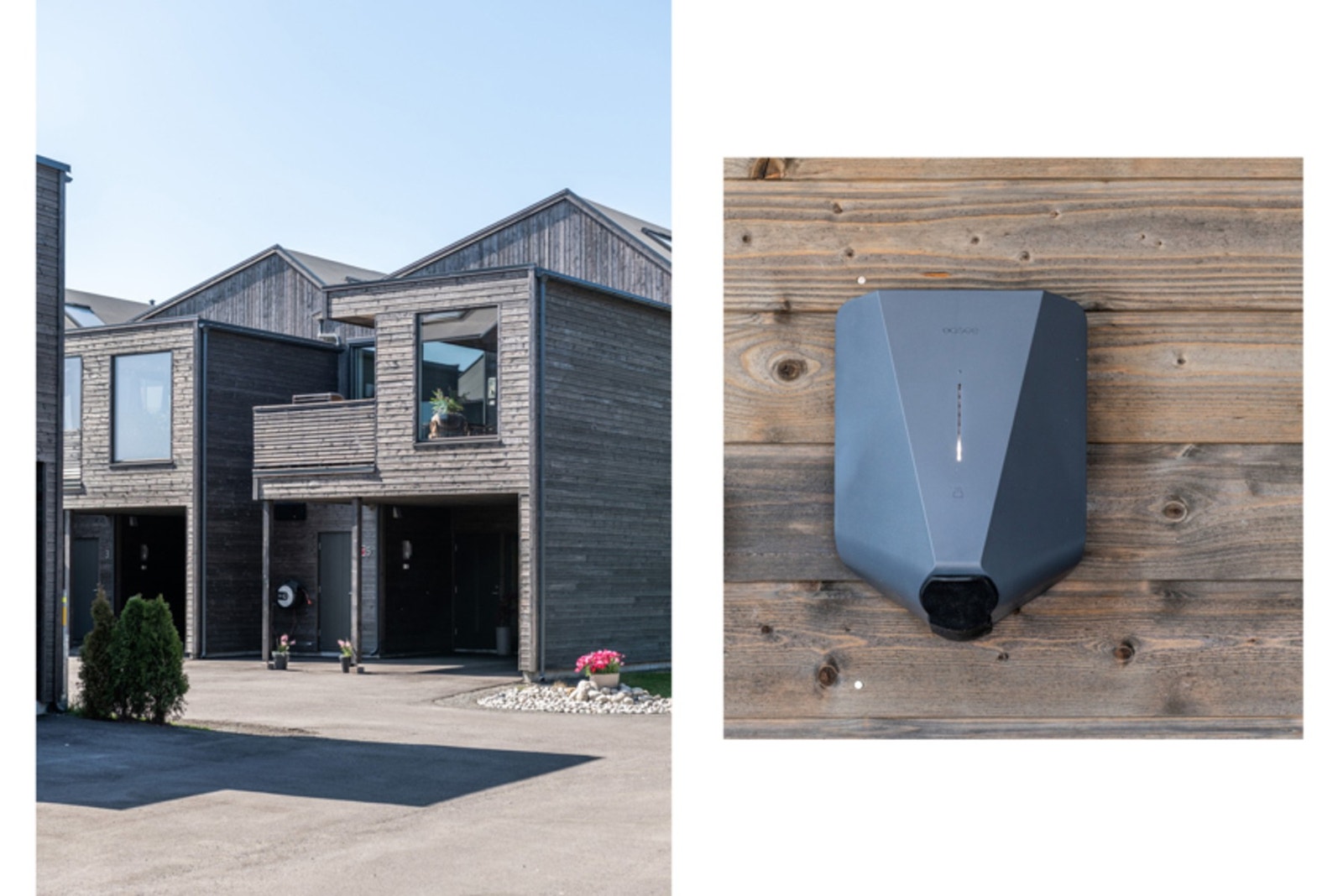 EL bil lader i tilknytning til carporten. Galleribilde