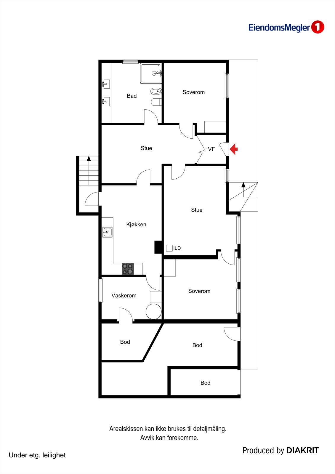 Plantegning leilighet og boder Galleribilde