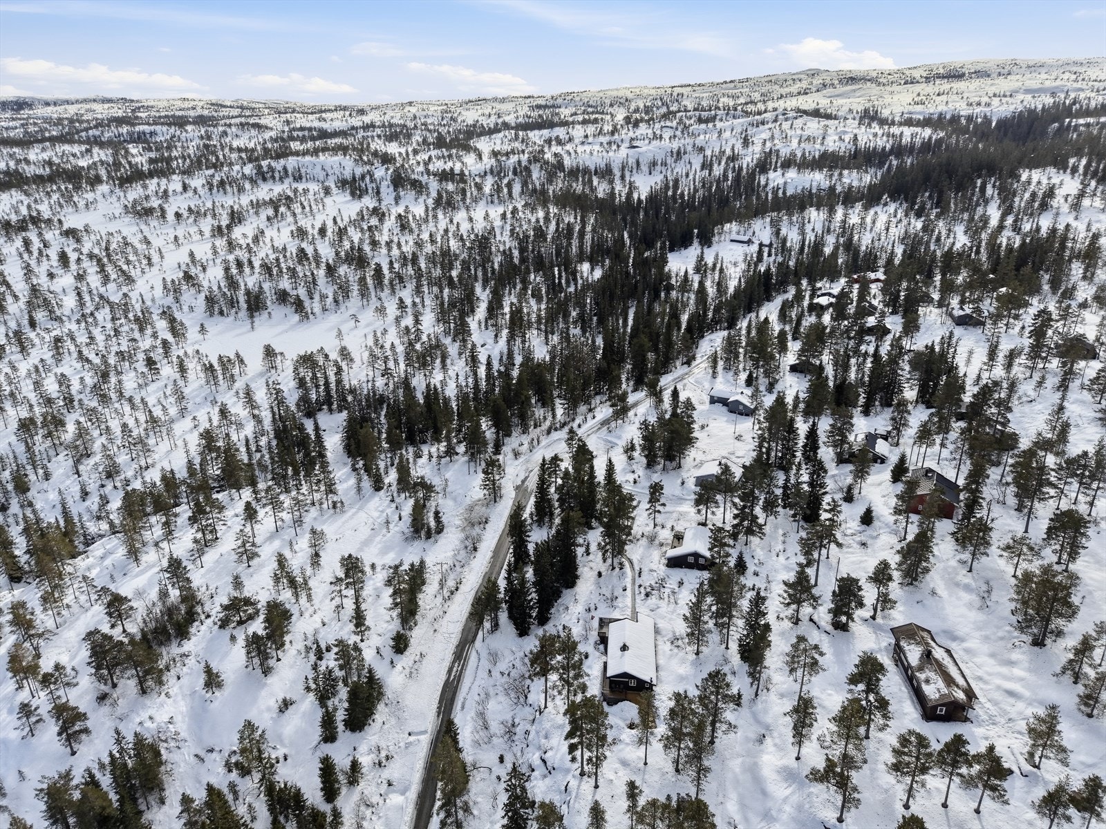 Hytta ligger i et rolig hyttefelt med god plass mellom hyttene. Galleribilde