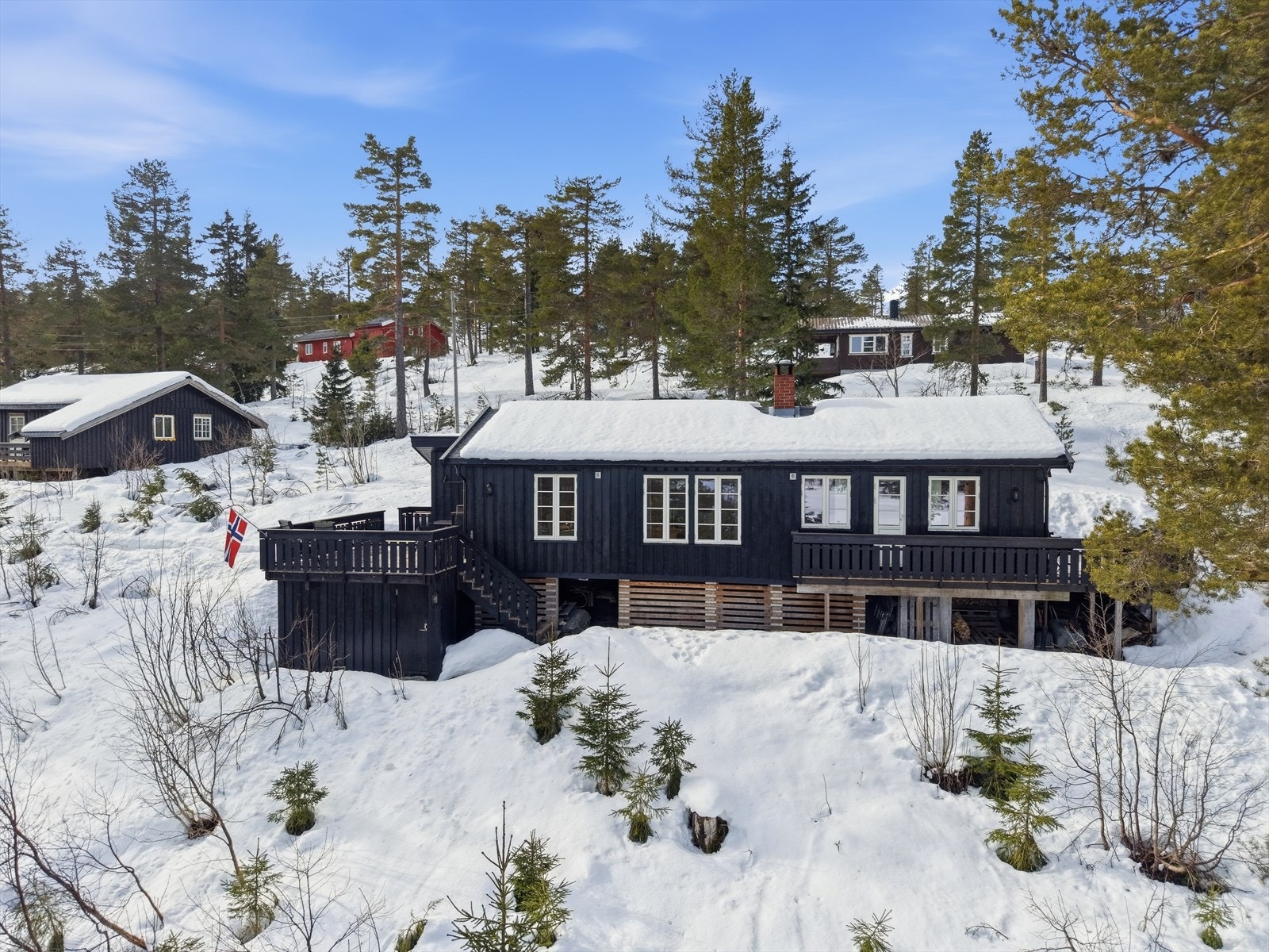 Gode lagringsmuligheter under hytta, samt eget rom under terrassen ved inngangsparti. Galleribilde