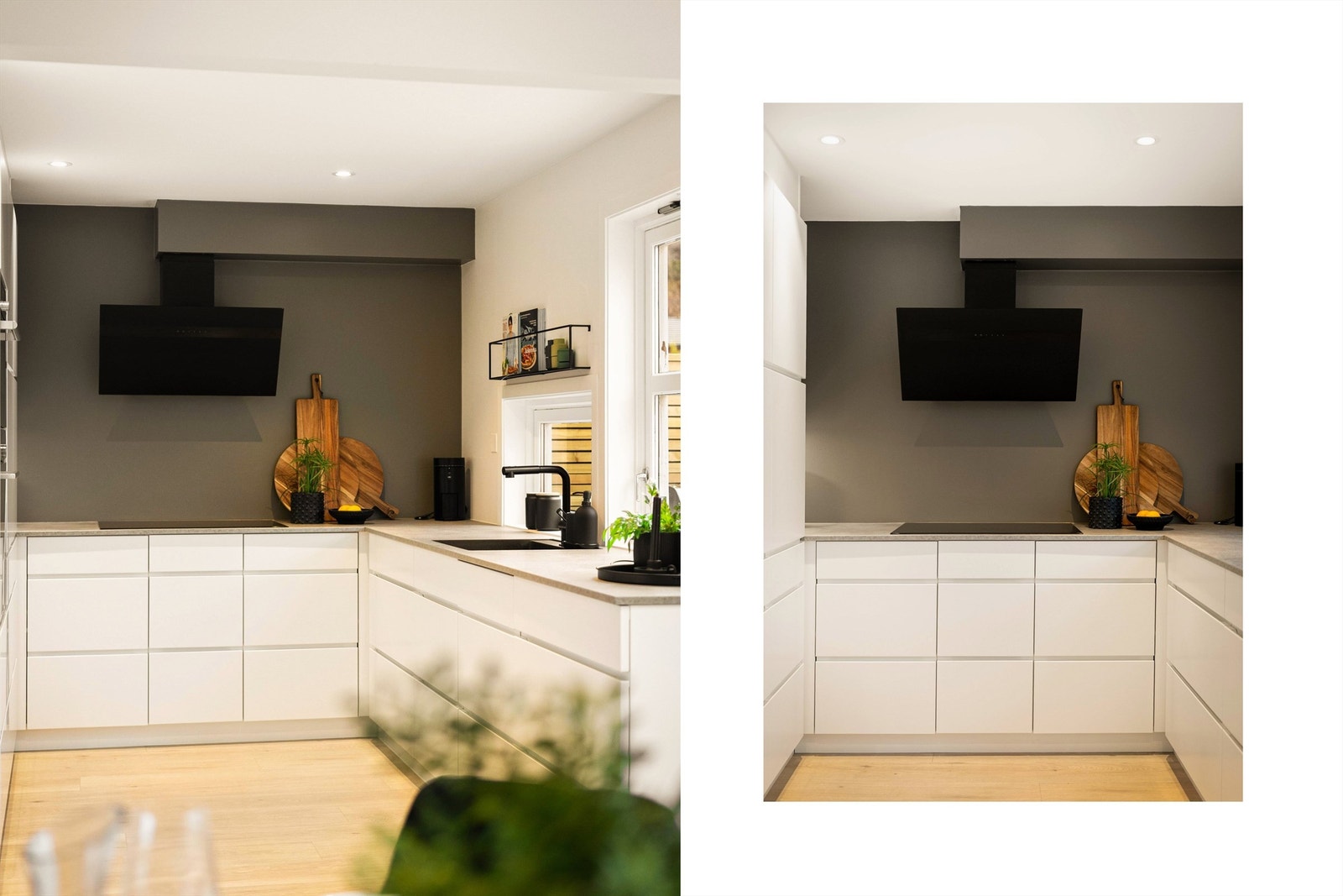 Utstyrt med integrert stekeovn, kombiovn, platetopp, oppvaskmaskin og kjøle-/fryseskap. Galleribilde