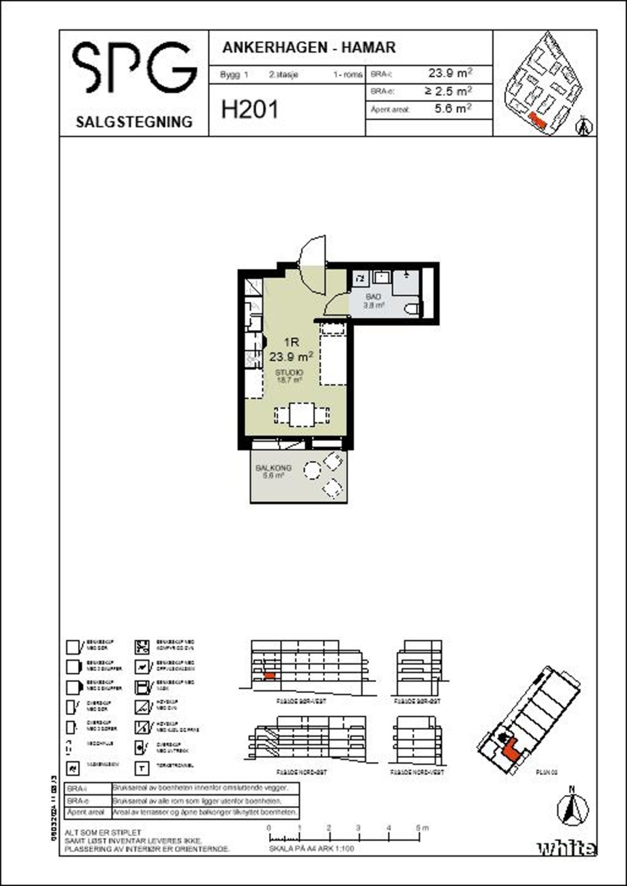 Plantegning av leilighet A201. Galleribilde
