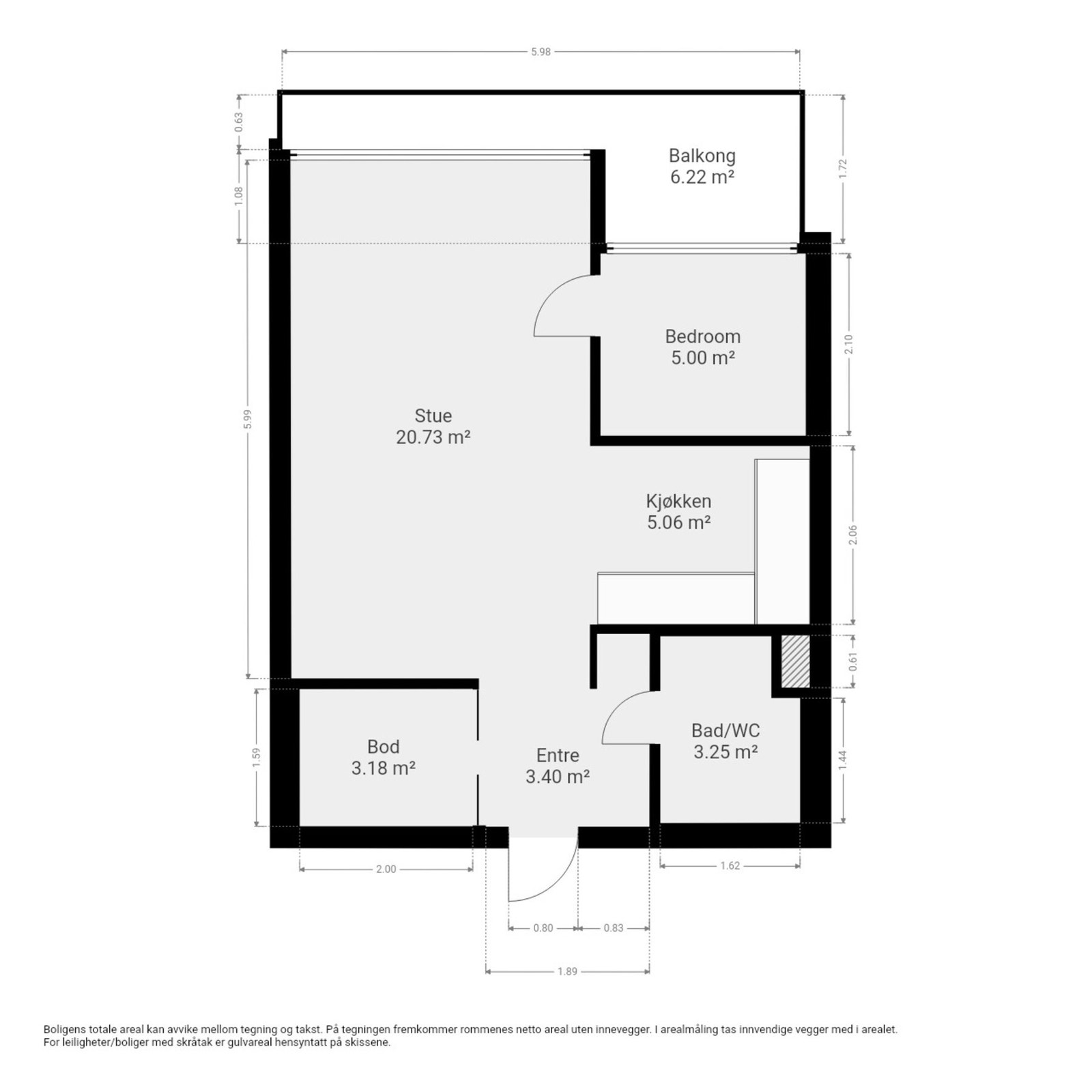 Plantegning - Leiligheten ligger i . etasje. Galleribilde
