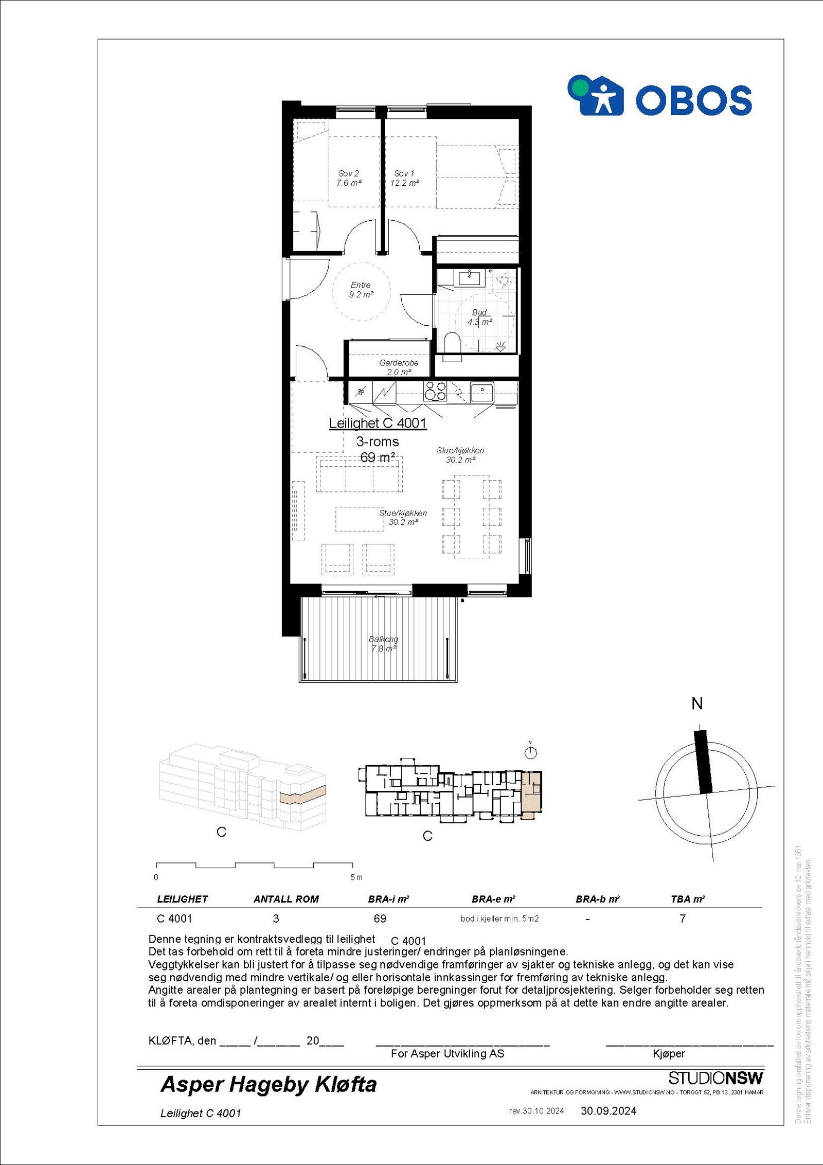 Plantegning - Leilighet C4018 Galleribilde