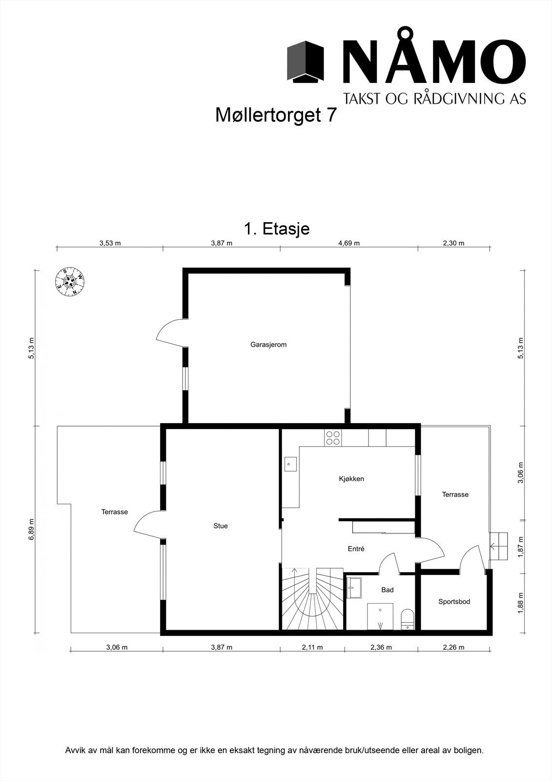 Planskisse 1. etasje. Galleribilde