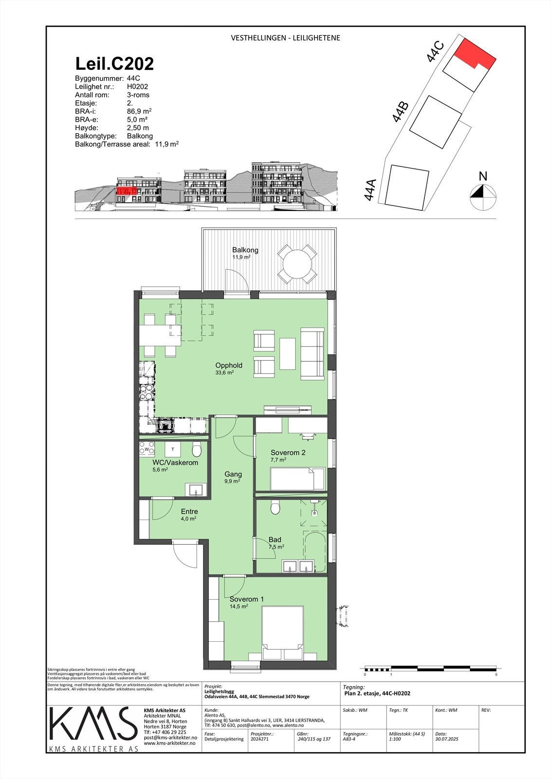 Plantegning. Dør mellom gang og stue/kjøkken er fjernet. Galleribilde