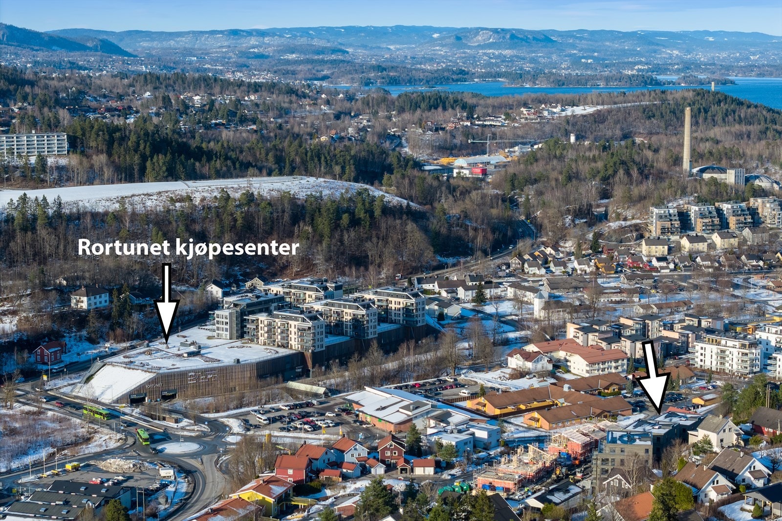 Det er kort vei fra leiligheten til både Kiwi og Rortunet. Galleribilde
