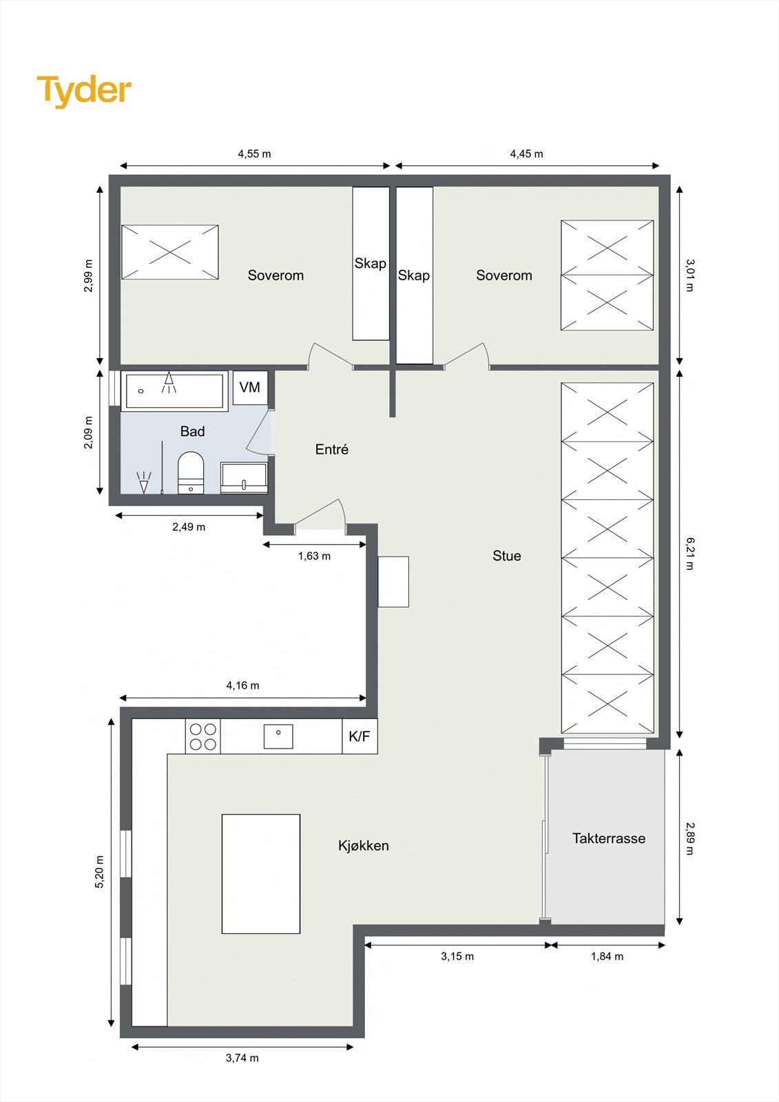 Optimal planløsning Galleribilde