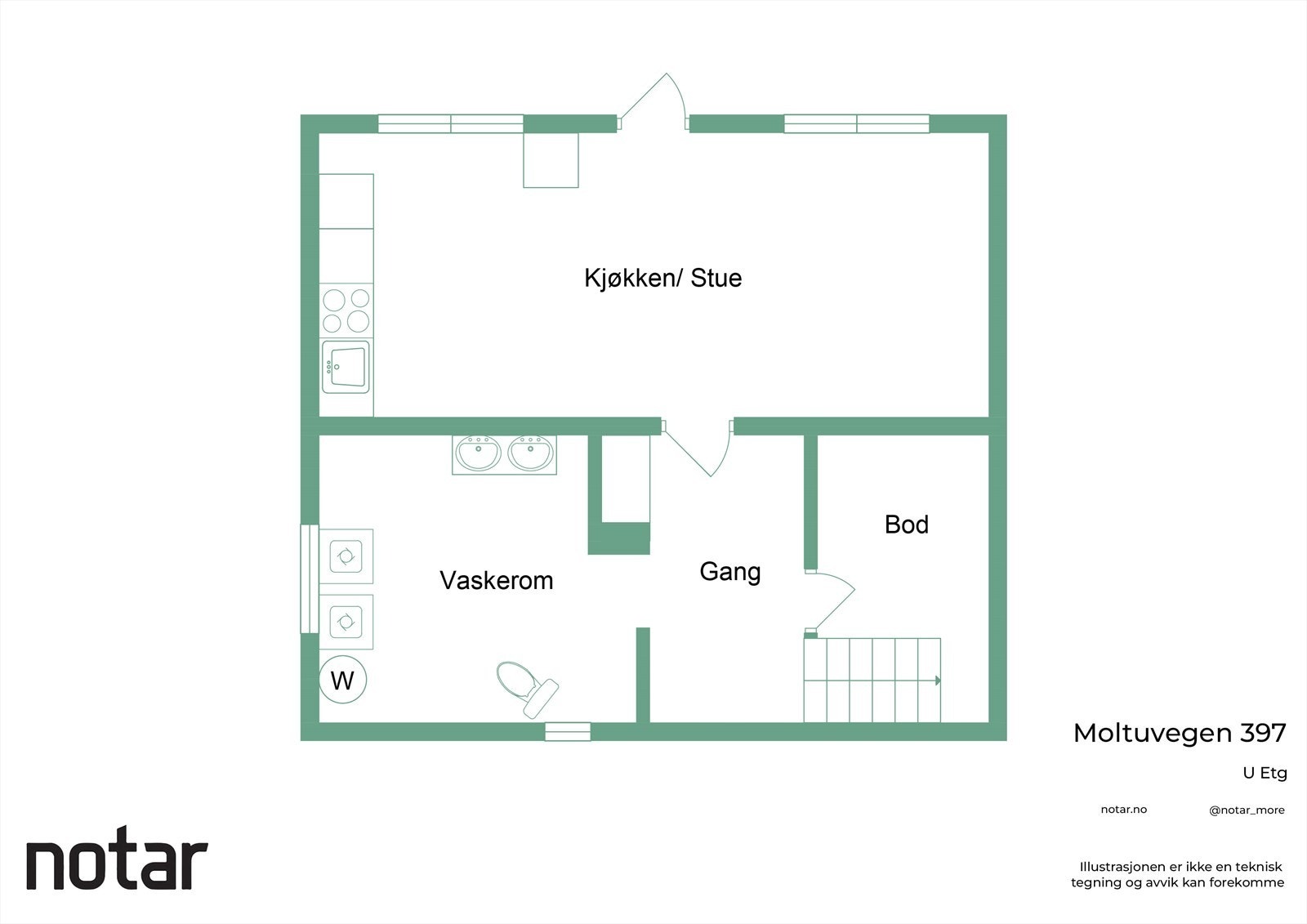 Plantegning Moltuvegen 397 - Underetasje Galleribilde