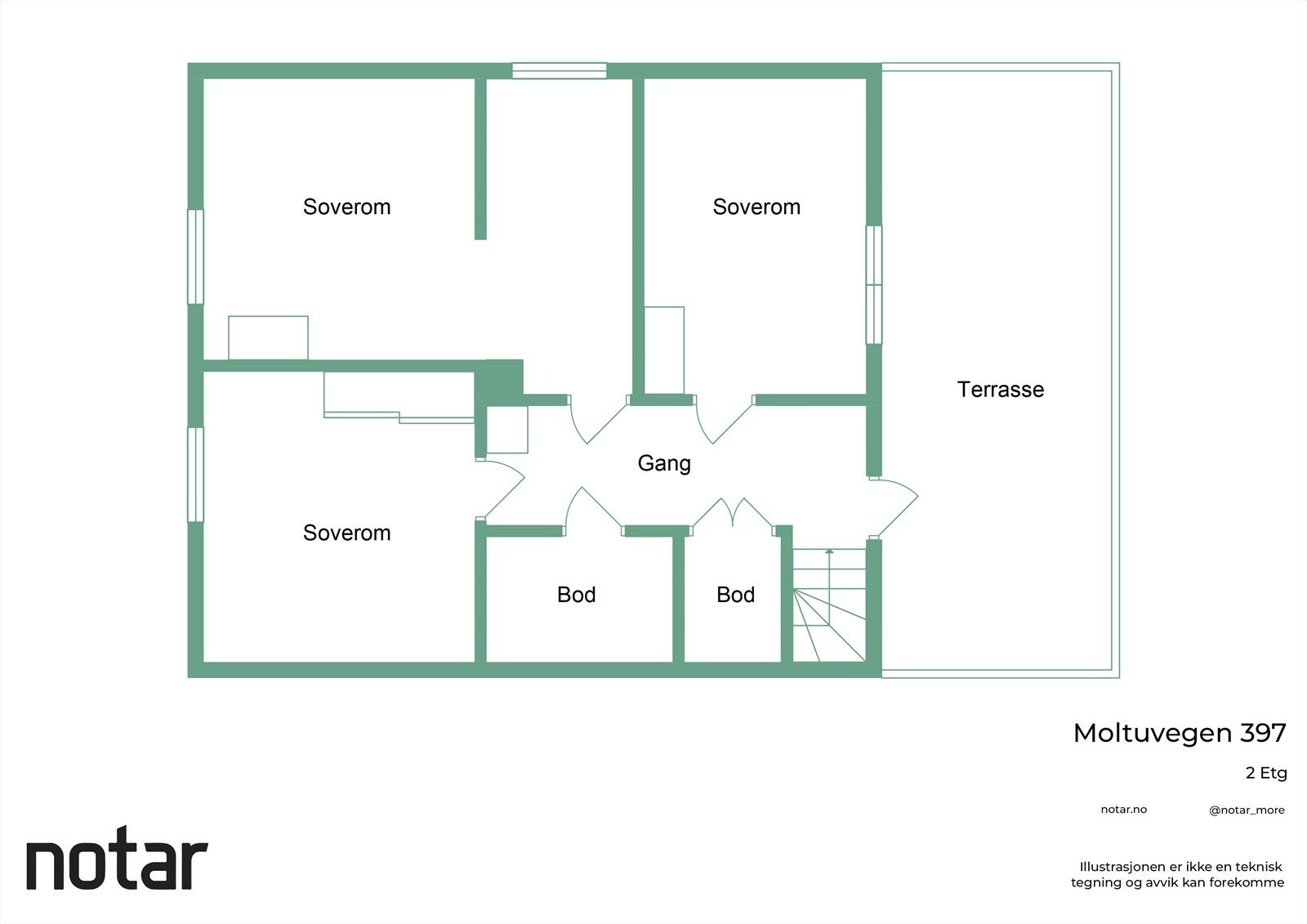 Plantegning Moltuvgen 397 - Loft Galleribilde
