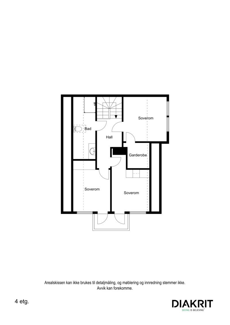 2D planskisse av overetasjen. Galleribilde