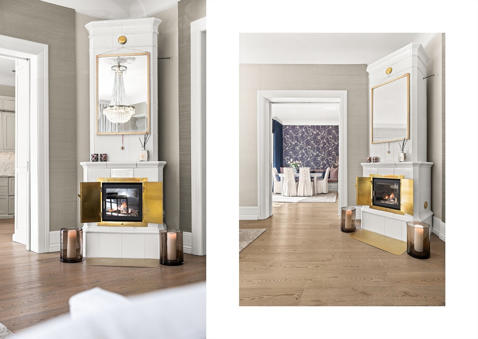 Kakkelovnen fra 2023 tilfører arkitektonisk balanse - og fungerer som både varmekilde og visuell signatur. Galleribilde