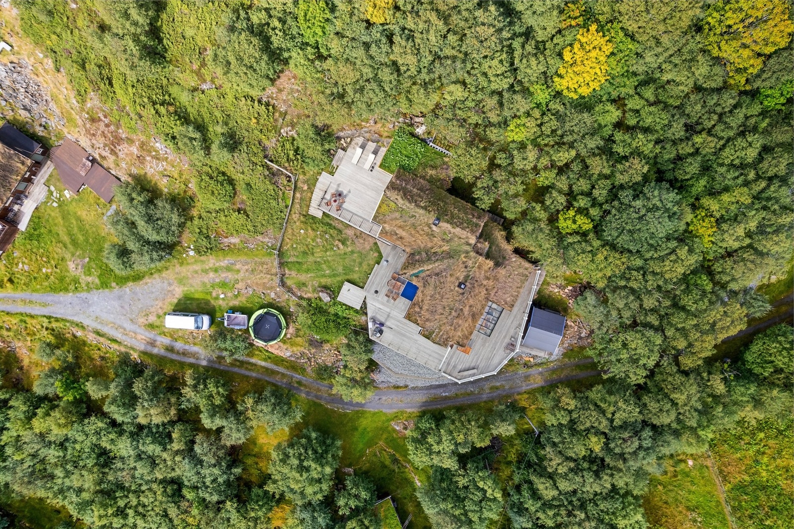 Dronebilde med fugleperspektiv. Galleribilde