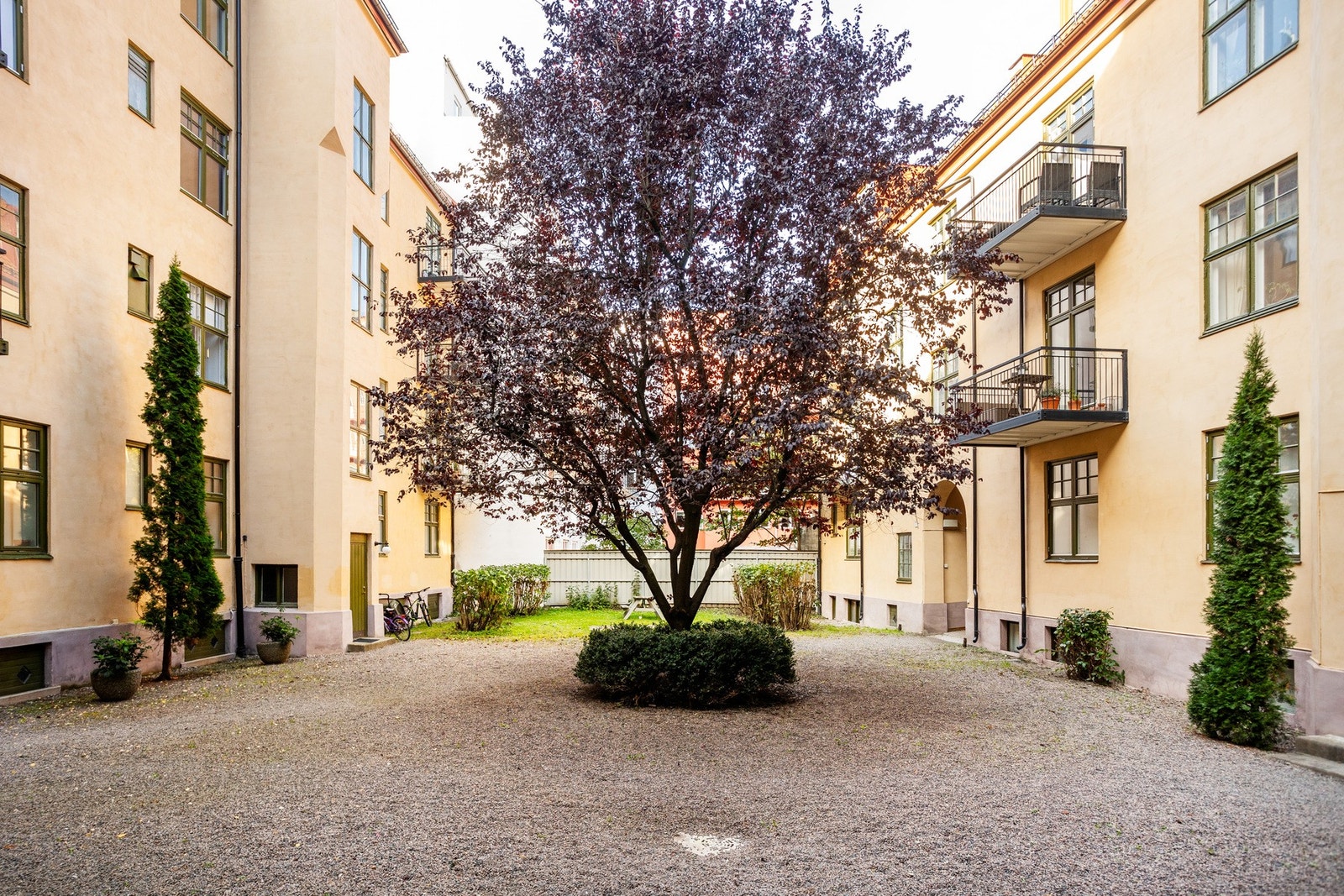 Her er det en svært hyggelig bakgård. Galleribilde