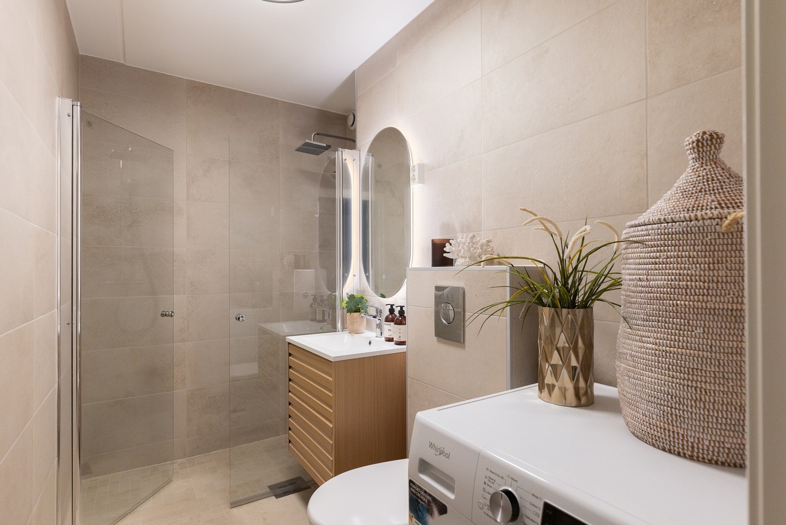 Badet fikk ny innredning og nye fliser i 2025. Galleribilde