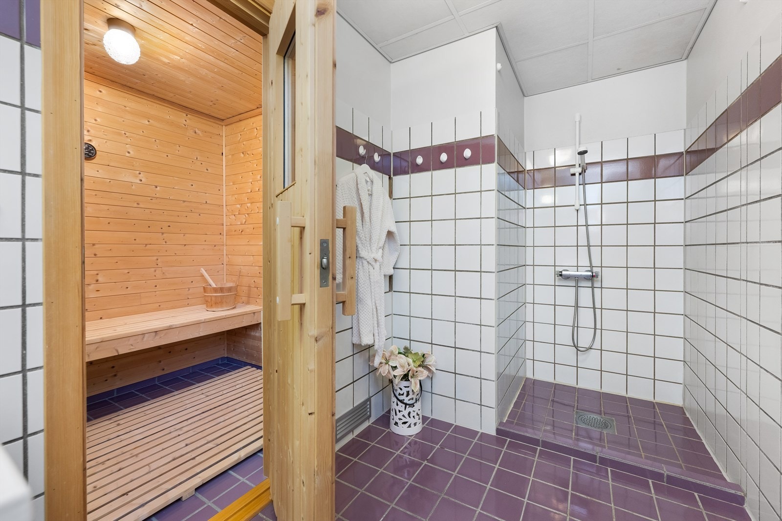 Avdelingen har også sauna man kan benytte seg av etter et bad. Galleribilde