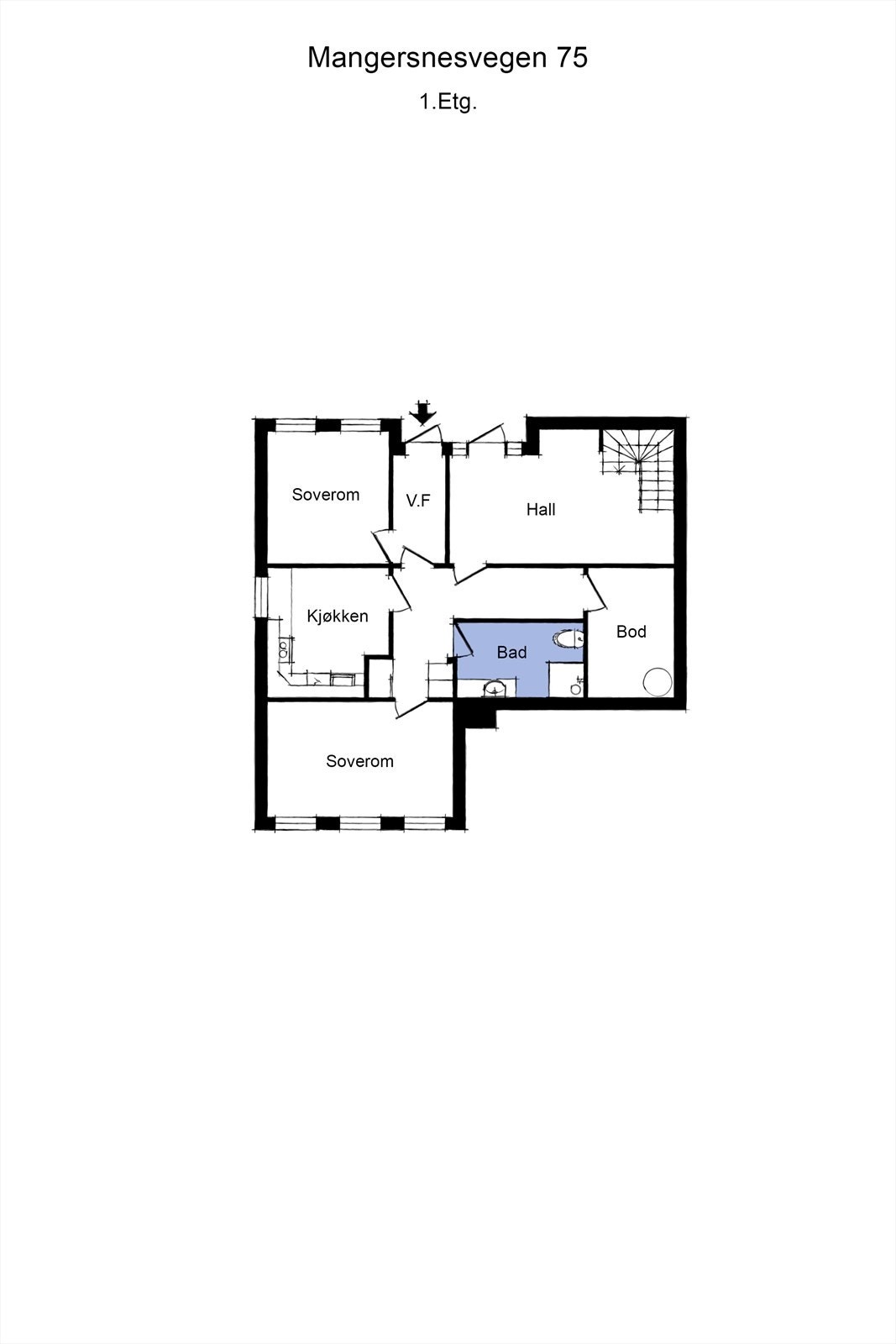 Plantegning av underetasje. Galleribilde