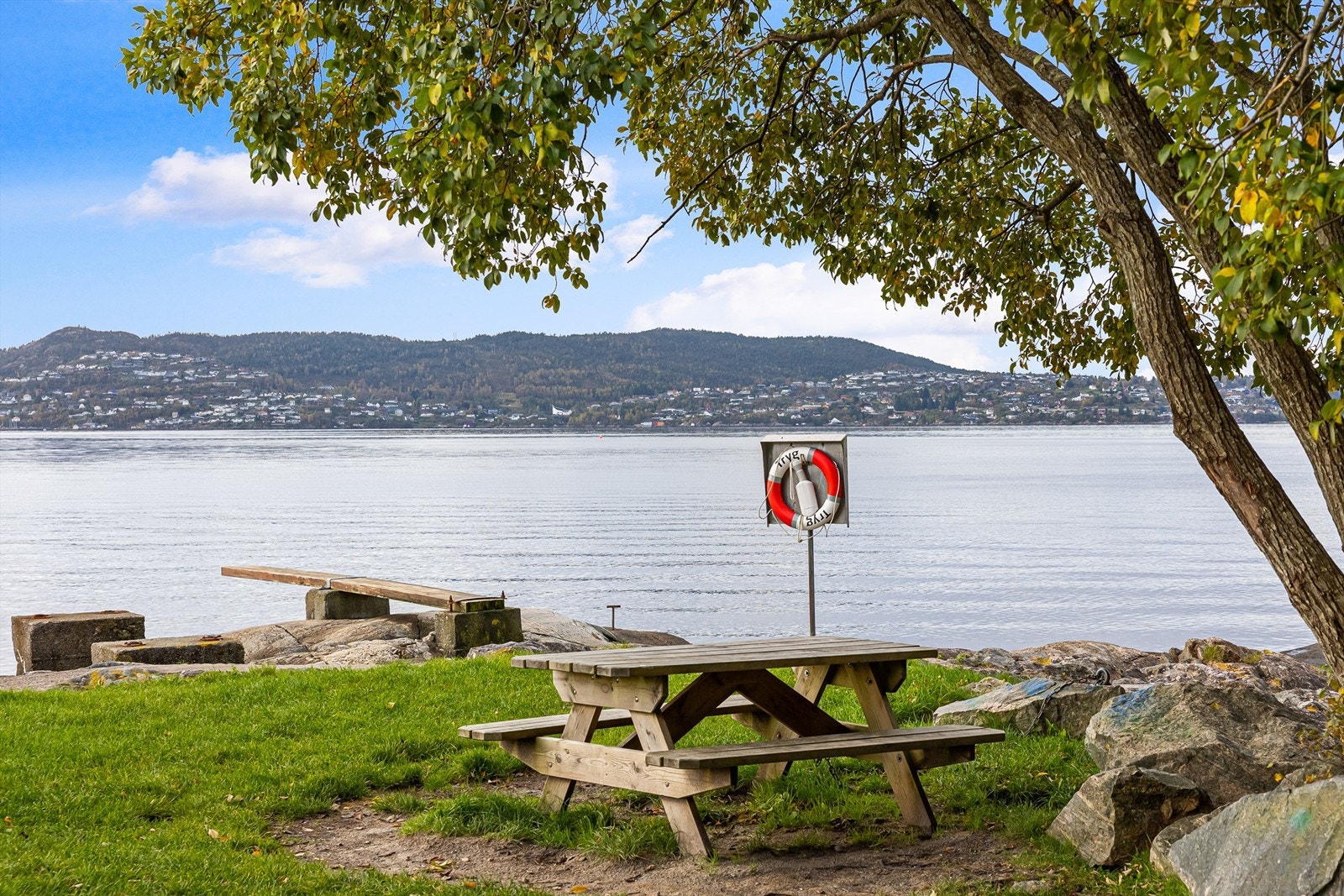 Flott friluftsområde og badeplass på Grønnskjæret på Tertnes. Galleribilde