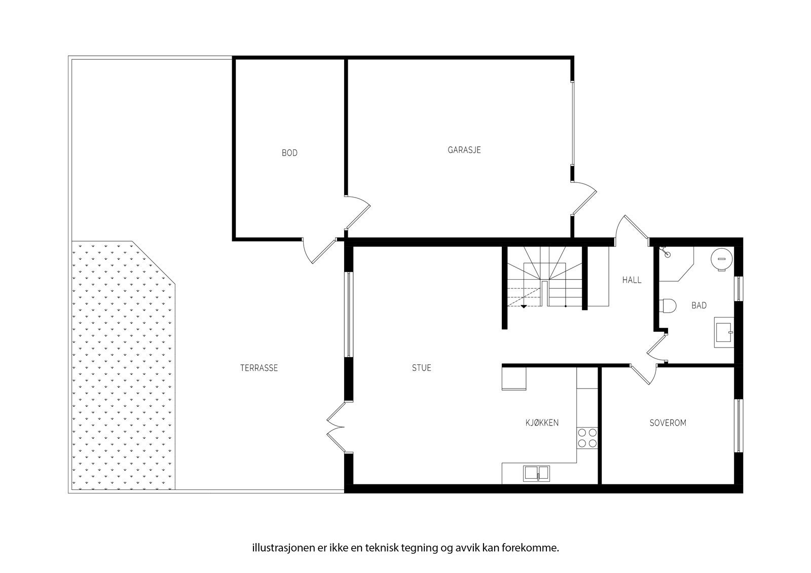 Plantegning 1. etg. Galleribilde