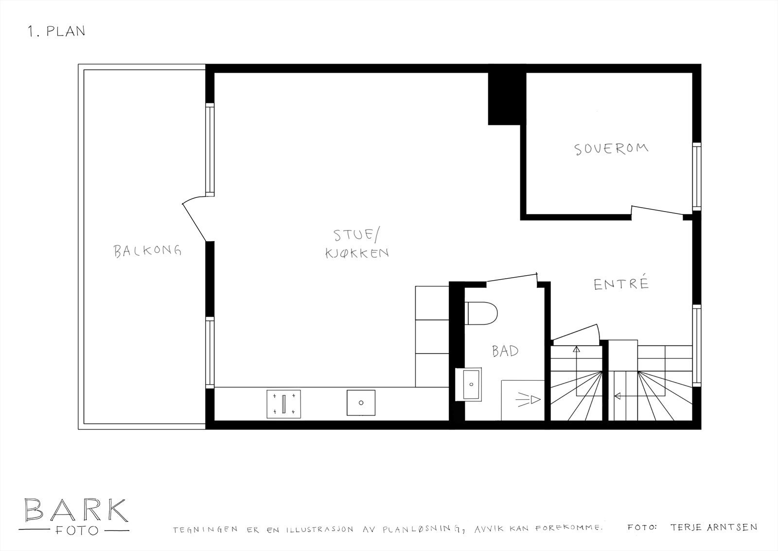 Plantegning hovedetasje. Galleribilde