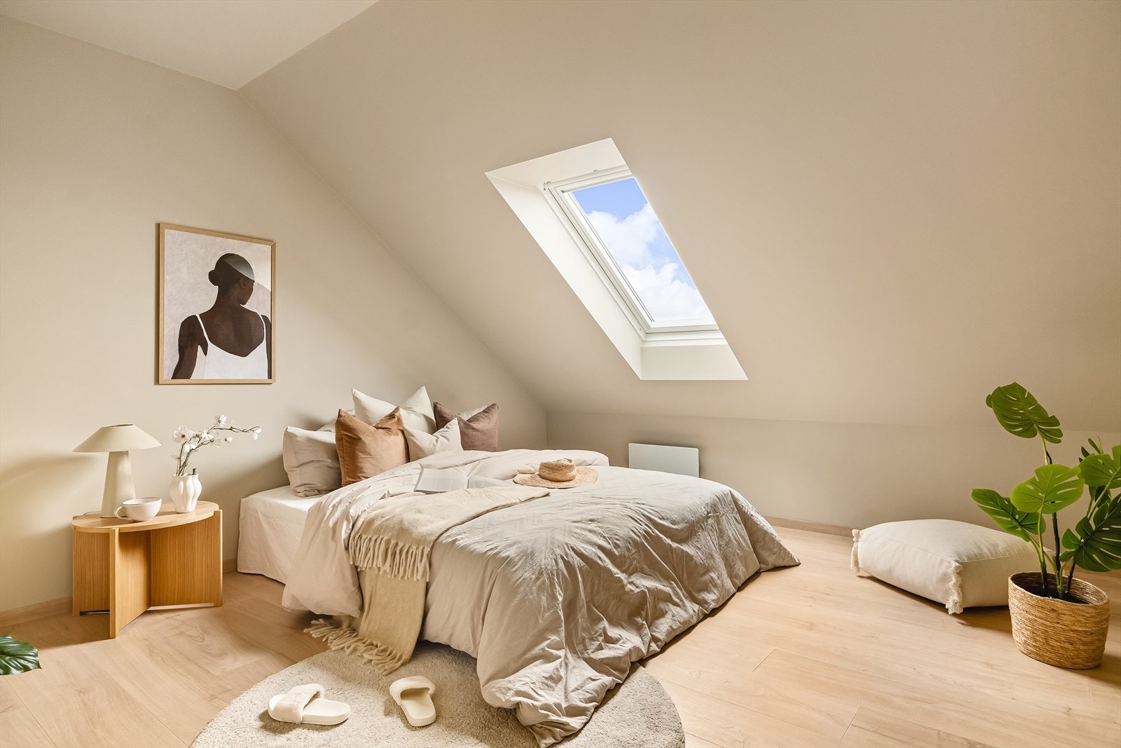 Hovedsoverommet måler 9,4 kvadratmeter og har god plass til å innrede med dobbeltseng, nattbord, garderobe og annet passende møblement. Galleribilde