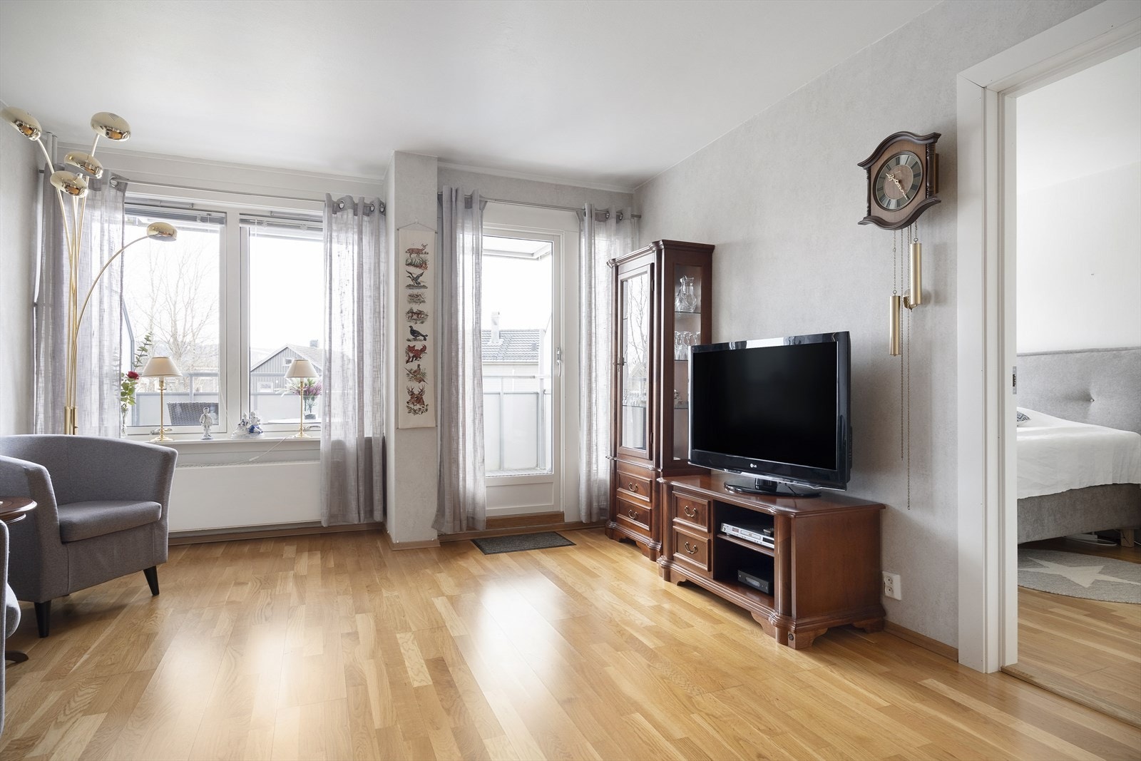 Leiligheten har to soverom. Det ene nås fra entré, og det andre fra stue. Galleribilde