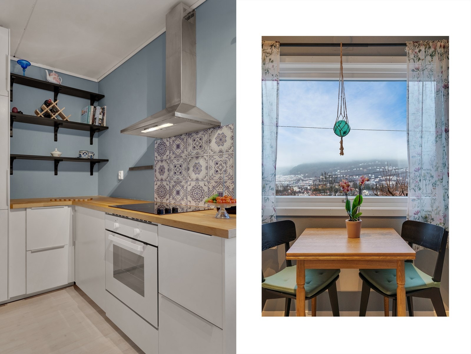 Moderne kjøkkenløsning med plass for matlaging og samvær. Galleribilde