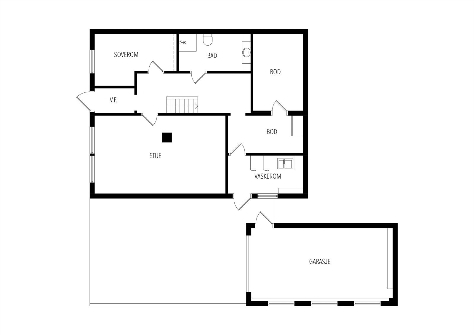Plantegning 1. etasje. Galleribilde