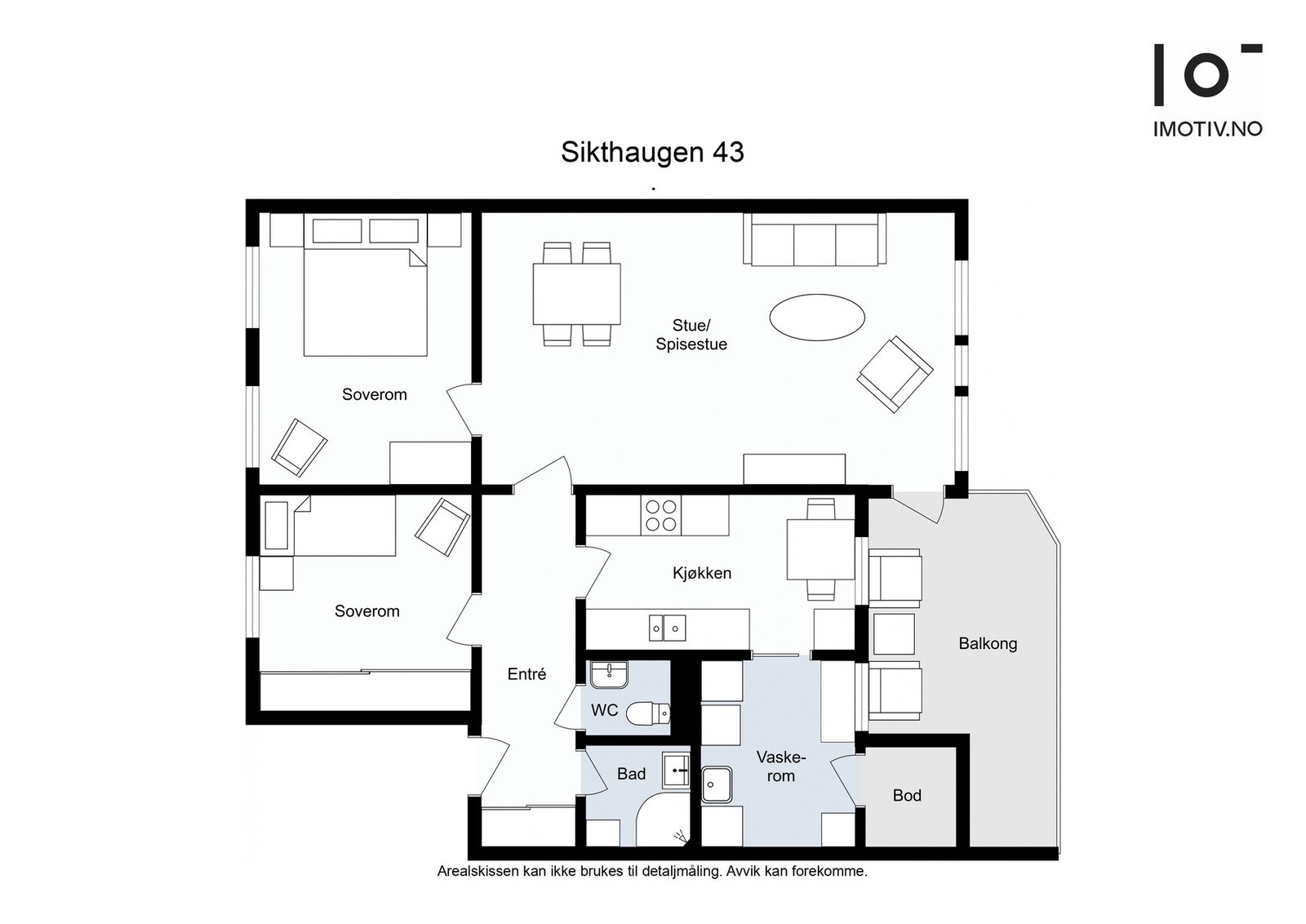 Plantegning. leiligheten ligger i lavblokkens 3. etasje Galleribilde