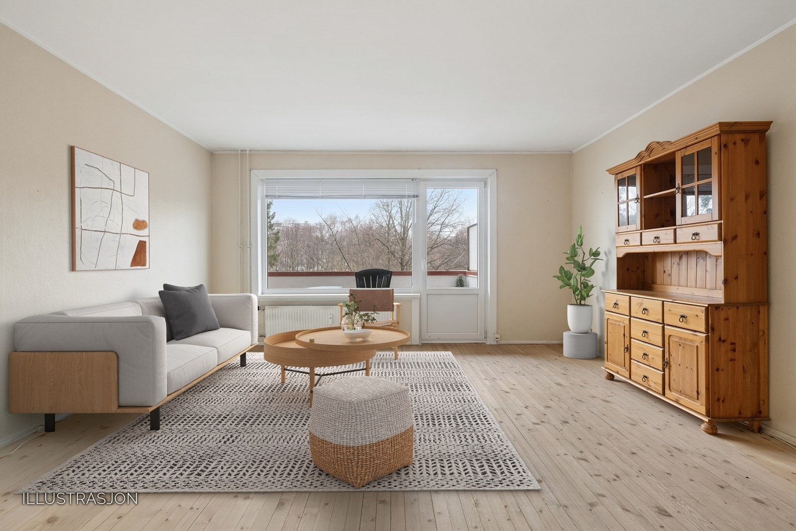 Fra stuen har man adkomst ut til en luftig balkong. Galleribilde