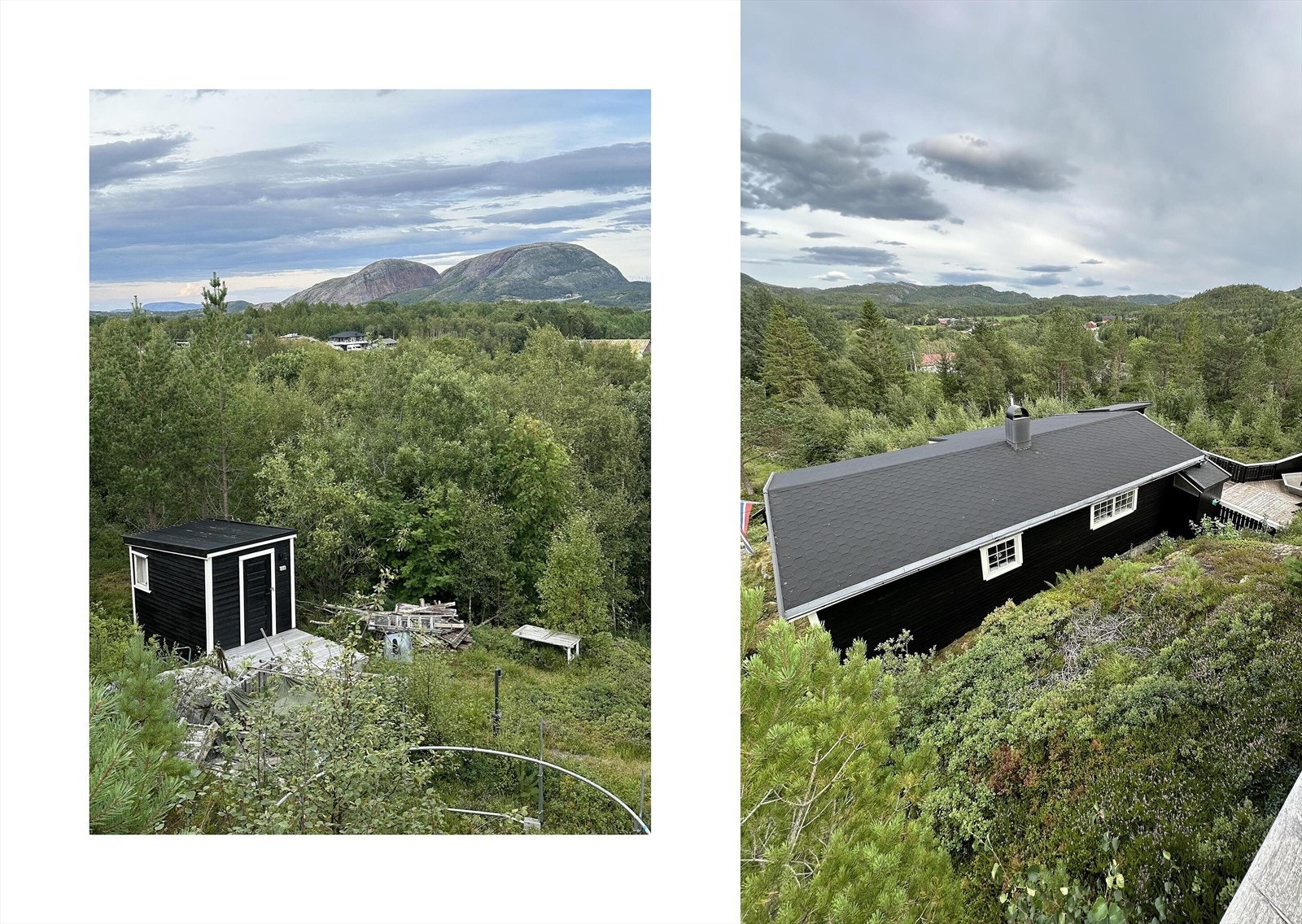 Selgers egne bilde etter beising av hytte, terrasser og gelender. Galleribilde