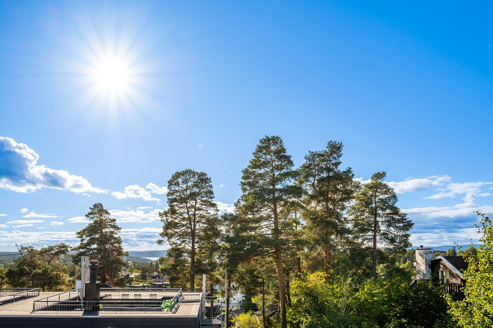 Høyt fritt og solrikt med fantastisk utsikt. Galleribilde