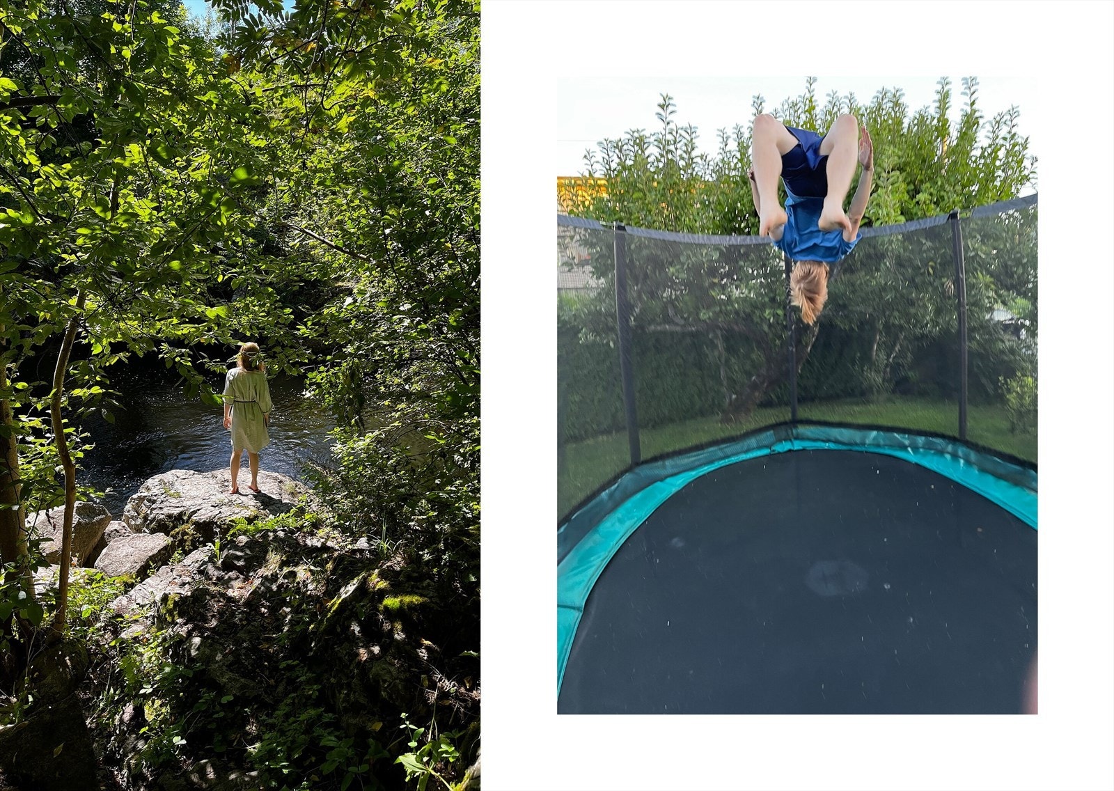 Selgers sommerbilder fra badeplass ved Lysakerelva og egen hage Galleribilde