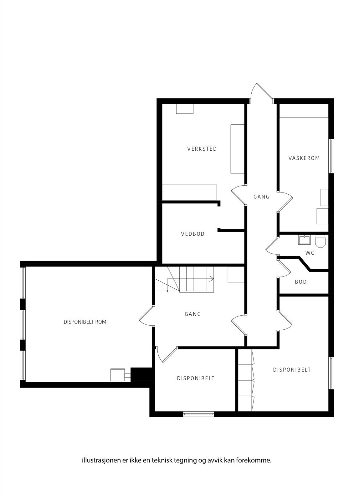 Plantegning for kjeller Galleribilde