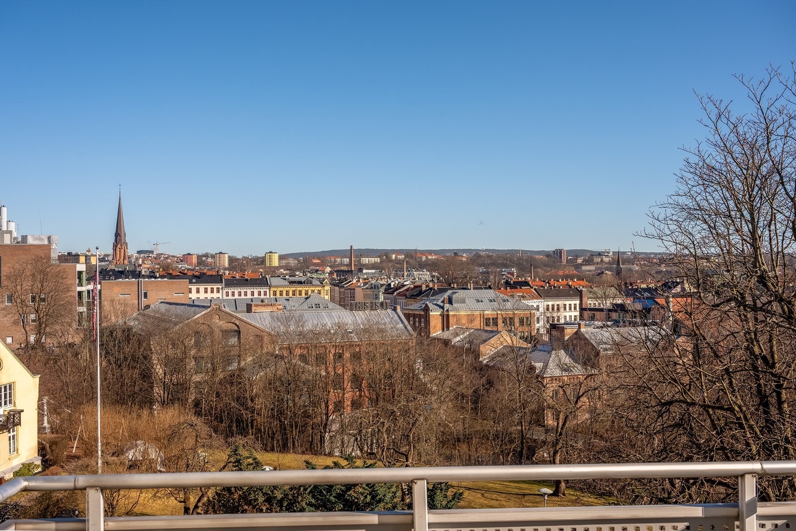 Her ser man over hustakene på Gunerløkka, Kunsthøgskolen og AHO. Galleribilde