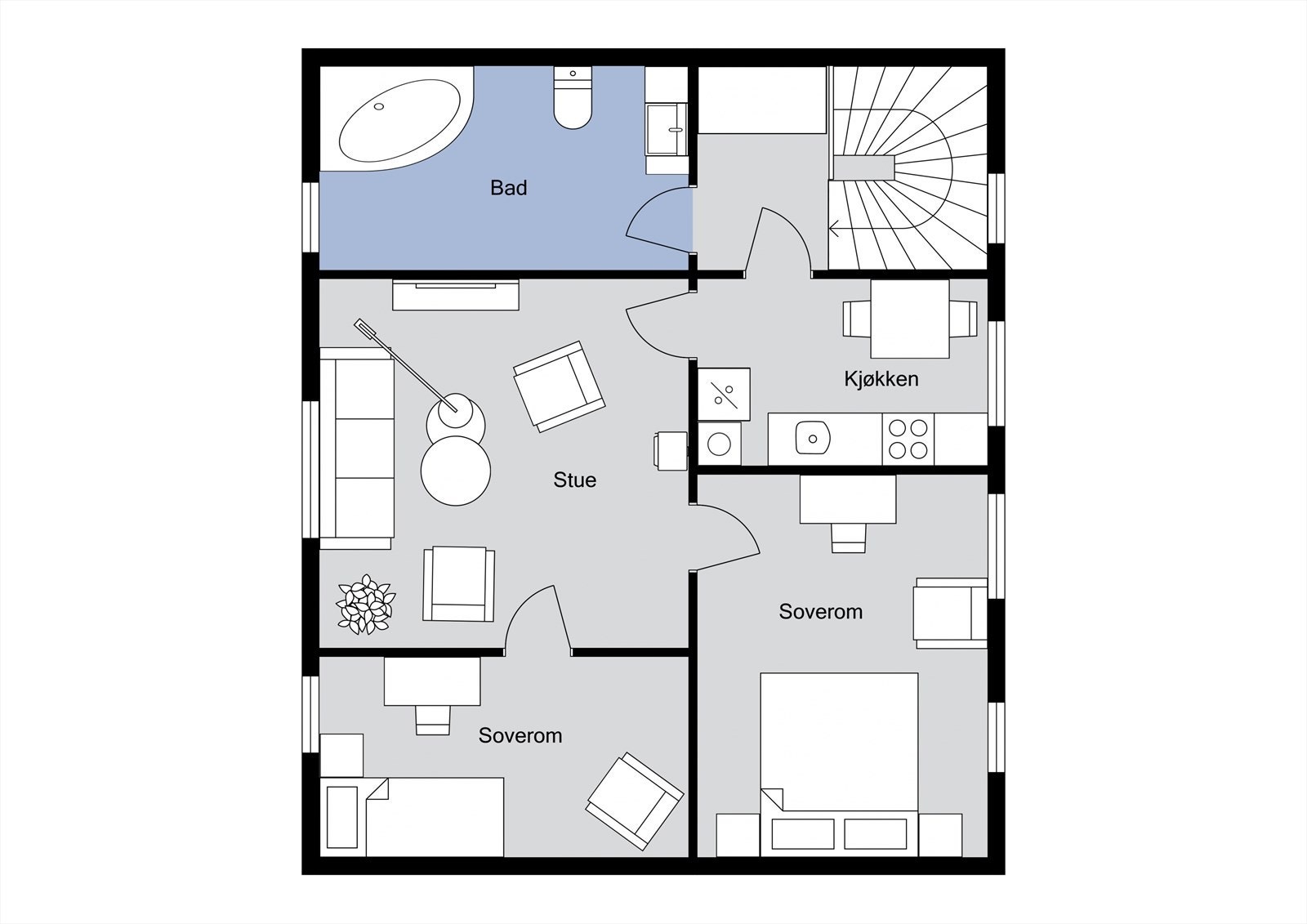 Planløsning loft Galleribilde