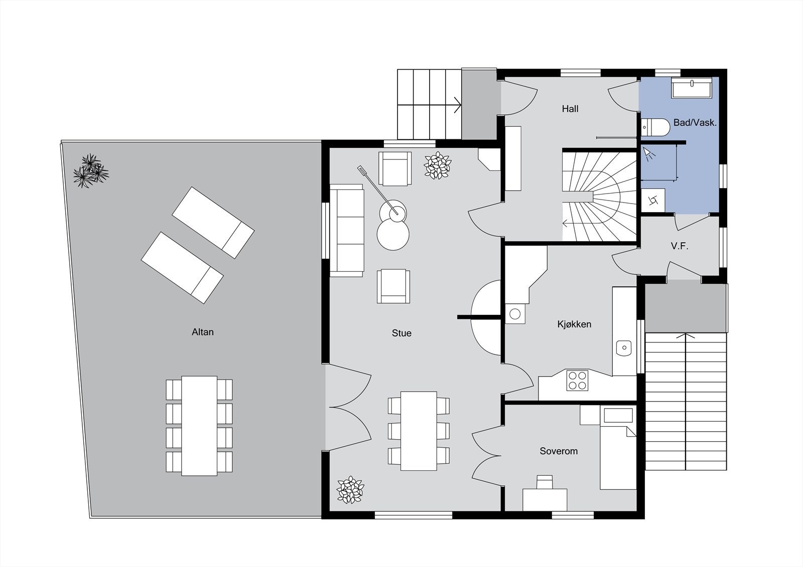 Planløsning 1. etasje Galleribilde