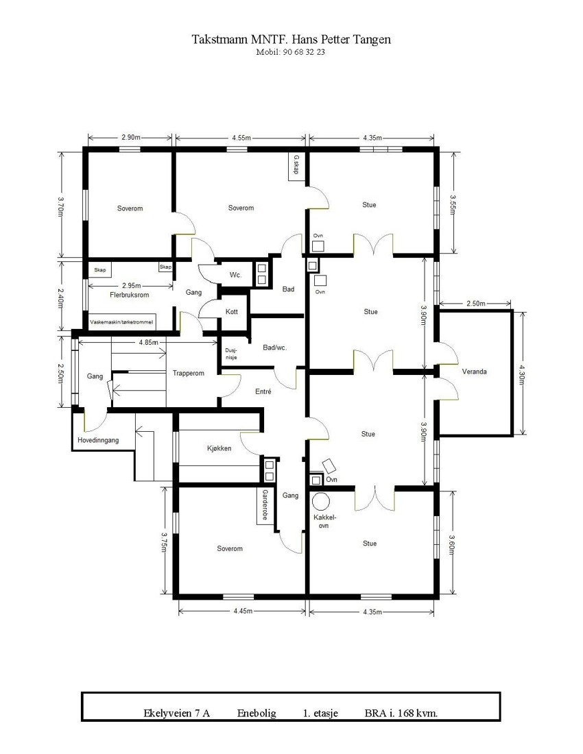 Plantegning 1. etasje Galleribilde