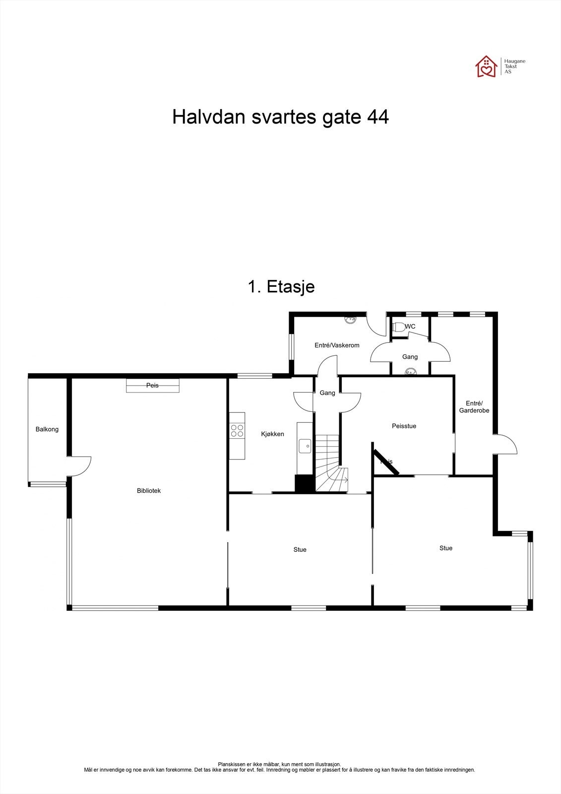 Plantegning 1. etasje Galleribilde