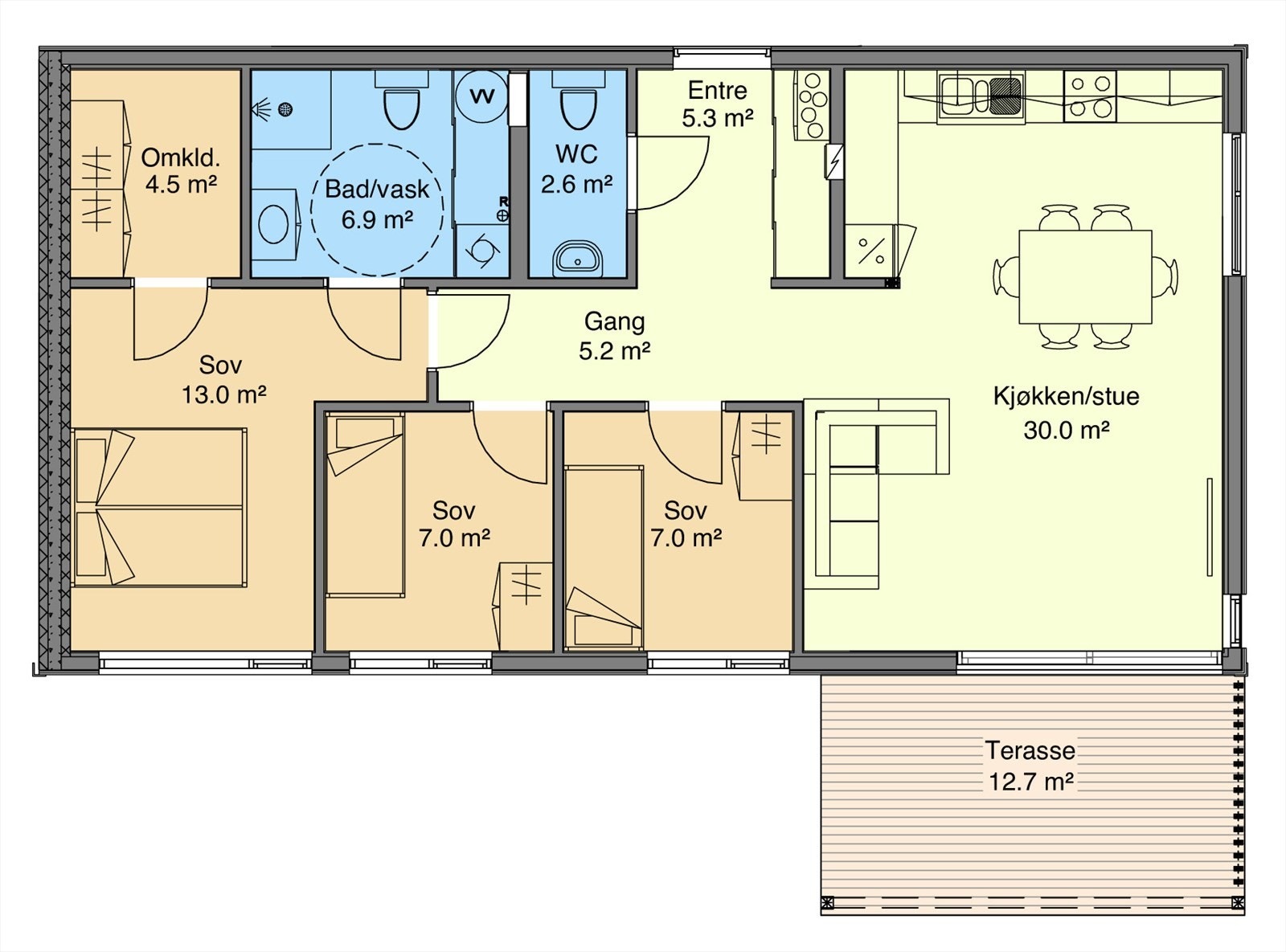Plantegning av leiligheten Galleribilde