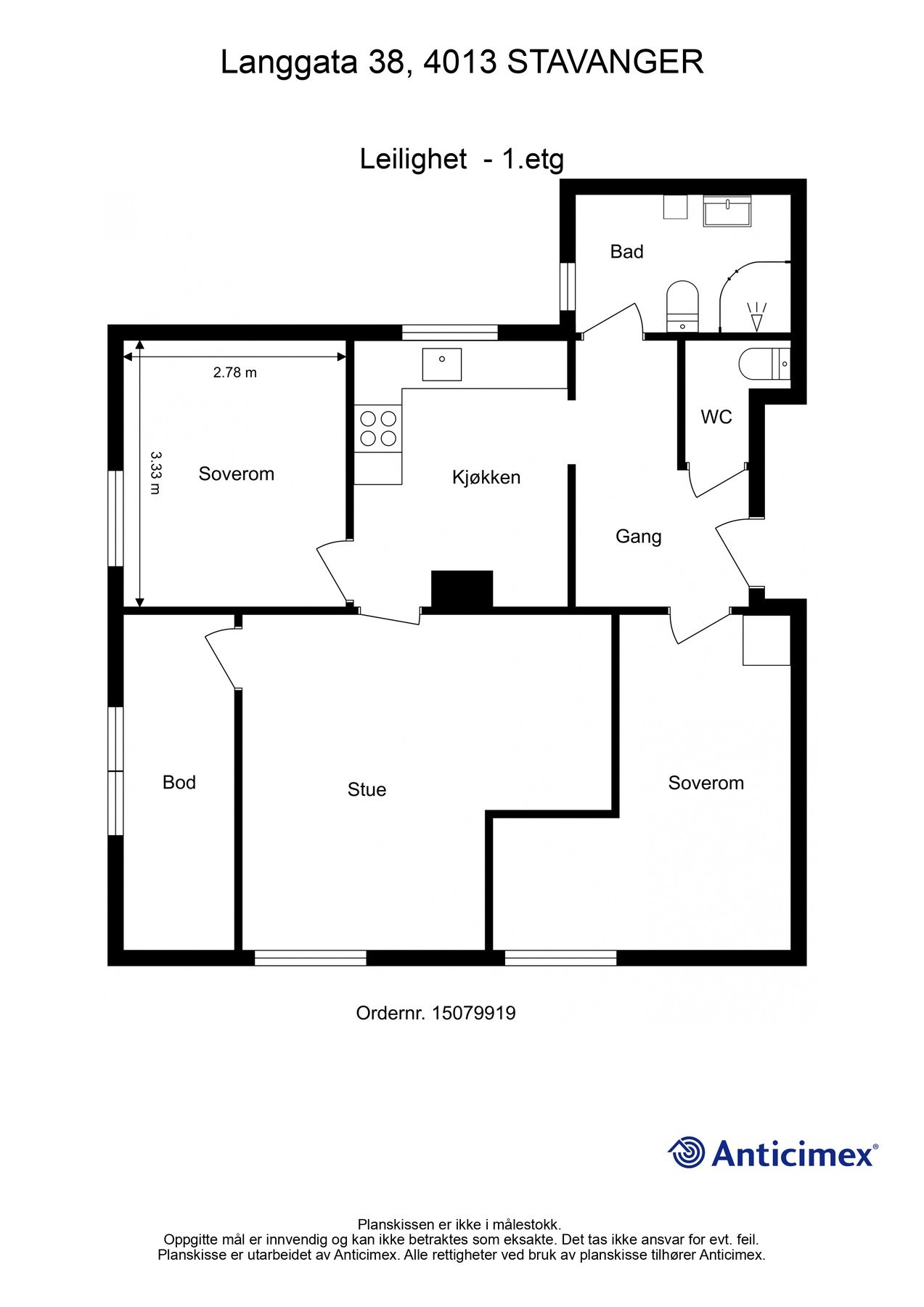 Planskisse 1. etasje Galleribilde