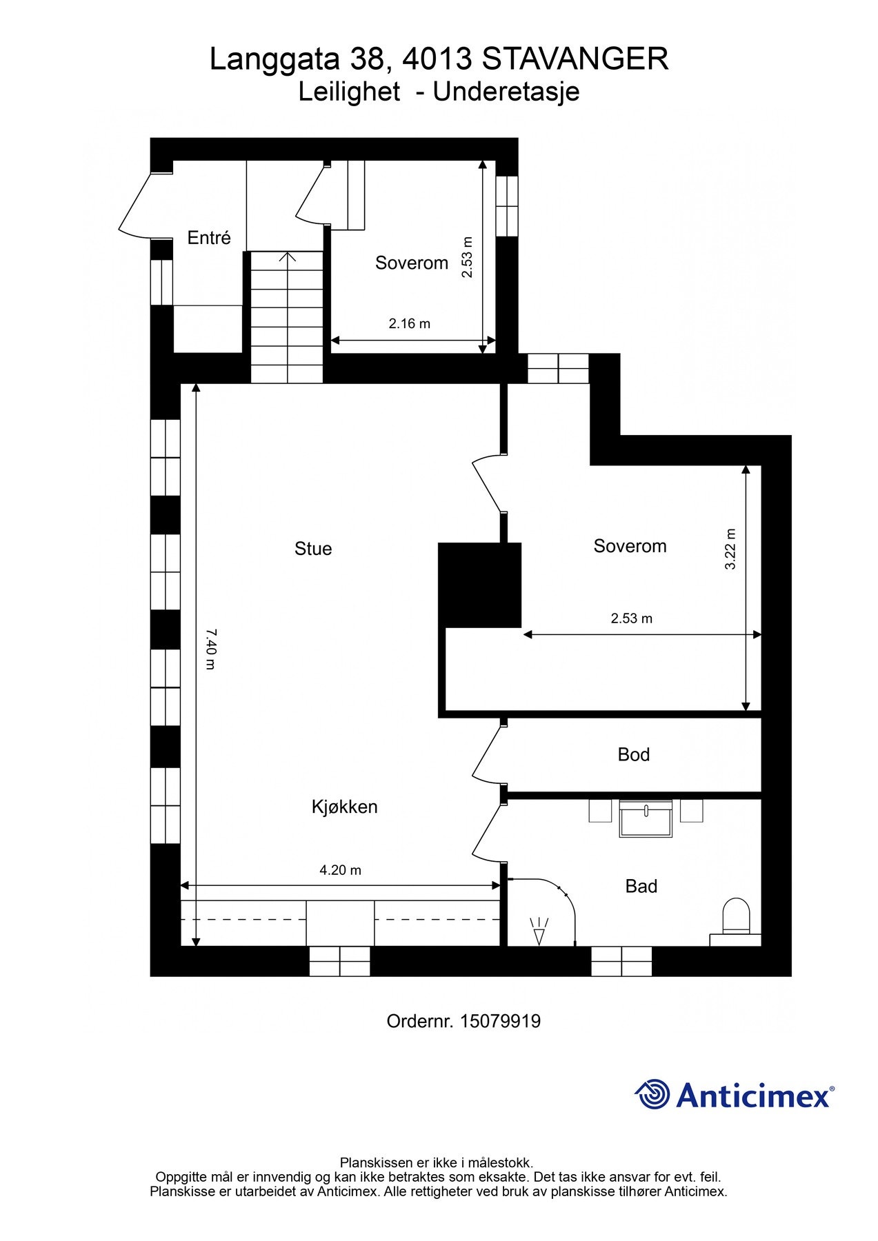 Planskisse underetasje Galleribilde