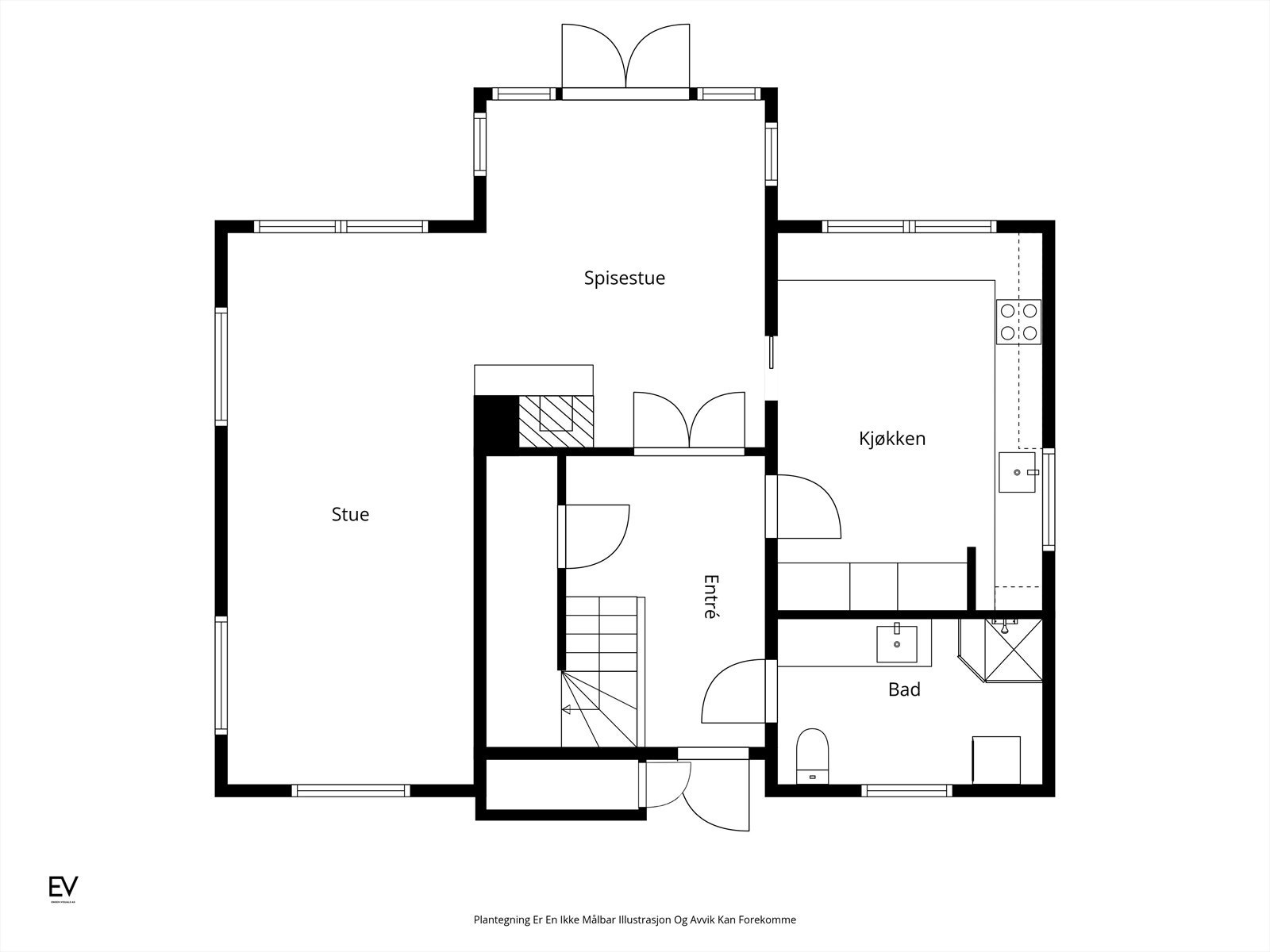 Plantegning 1.etg Galleribilde
