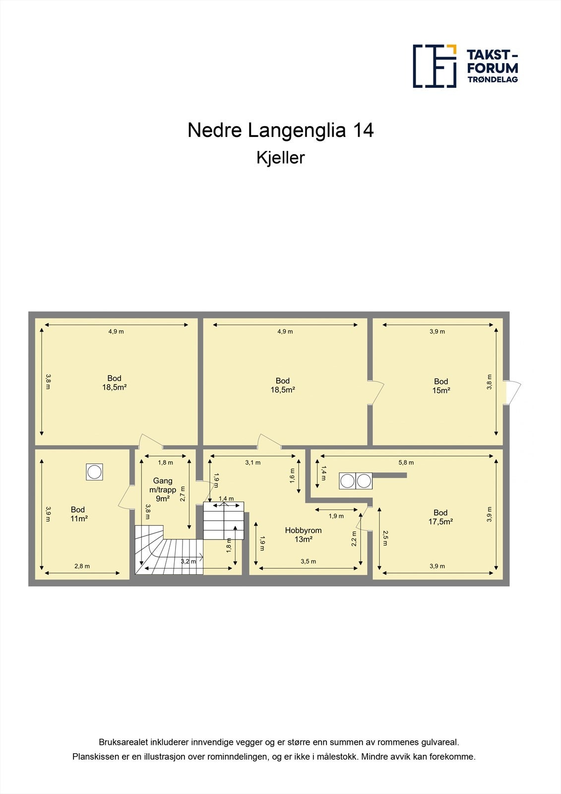 Planskisse kjeller Galleribilde