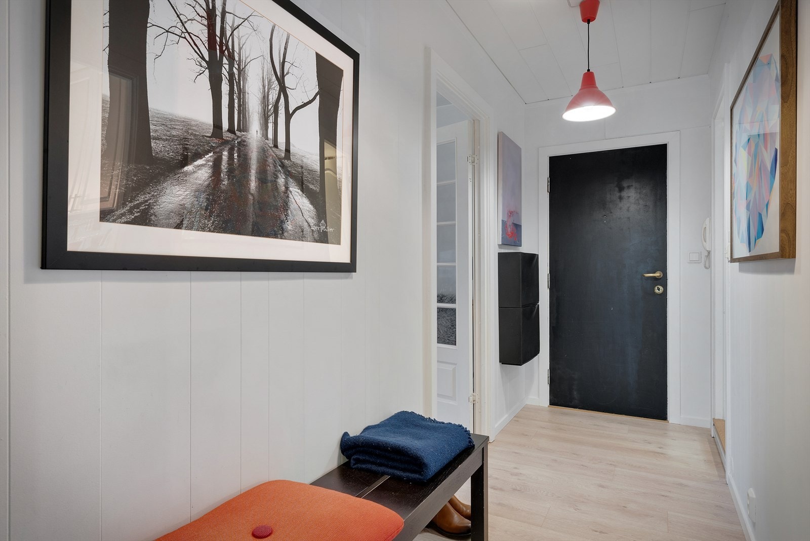 Hovedytterdøren er brannklassifisert (B 30) og har en lyddempende funksjon på 35 db. Galleribilde