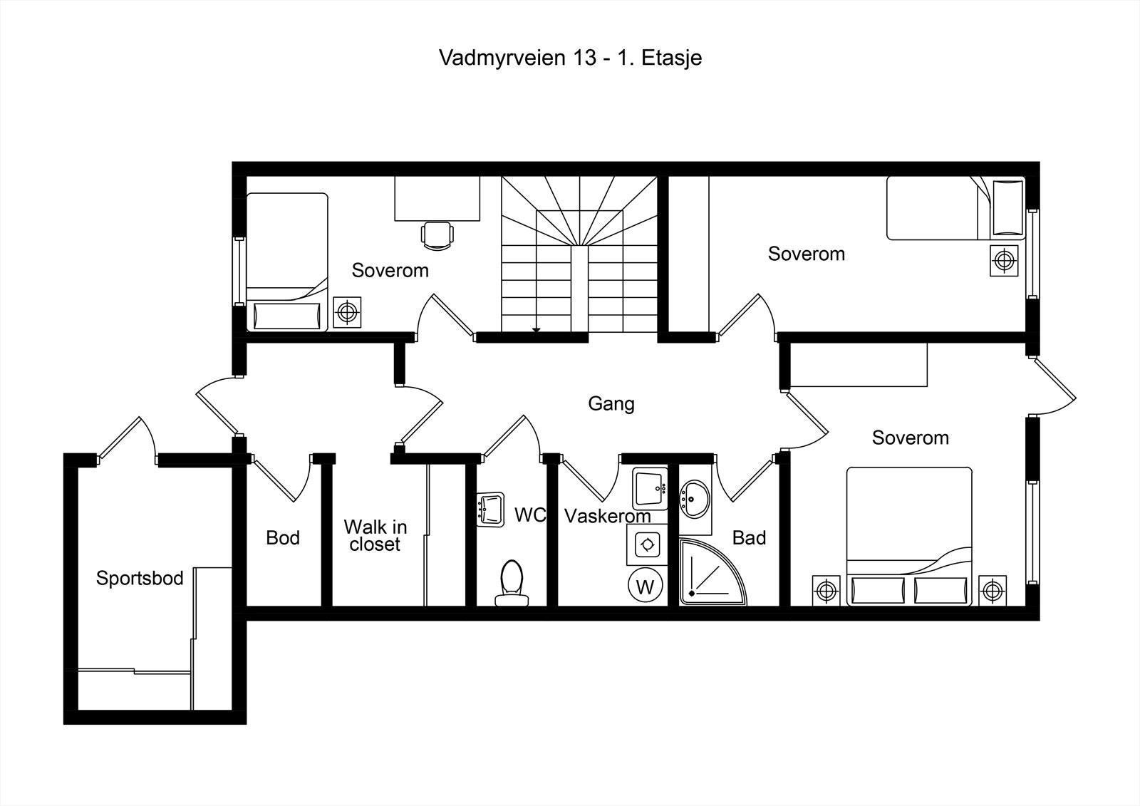 Plantegning 1. etasje. Galleribilde