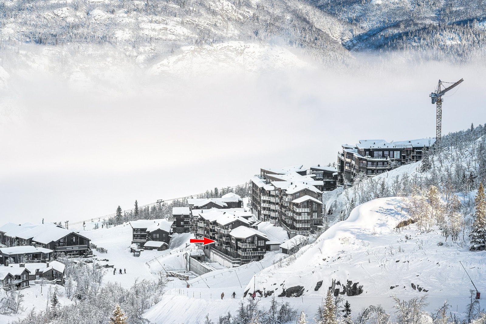 Leiligheten har en meget god intern beliggenhet i Skigaarden. Galleribilde