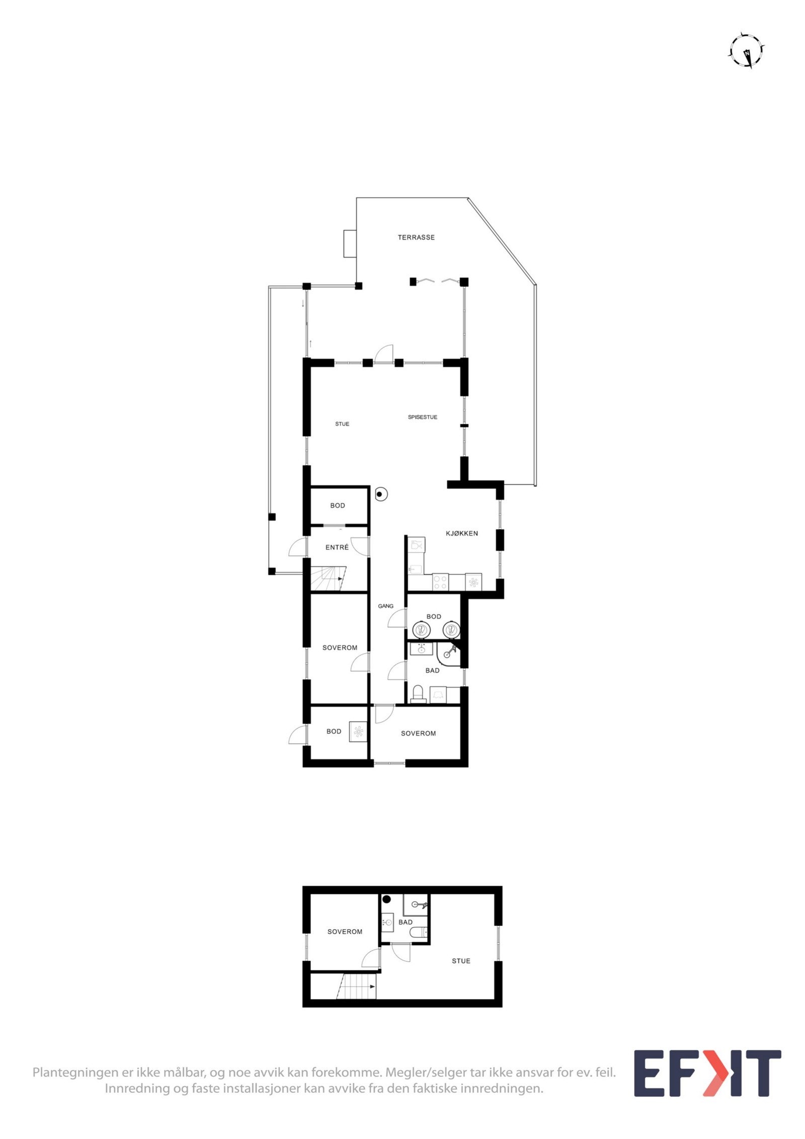 Planskisse for hytta. Galleribilde